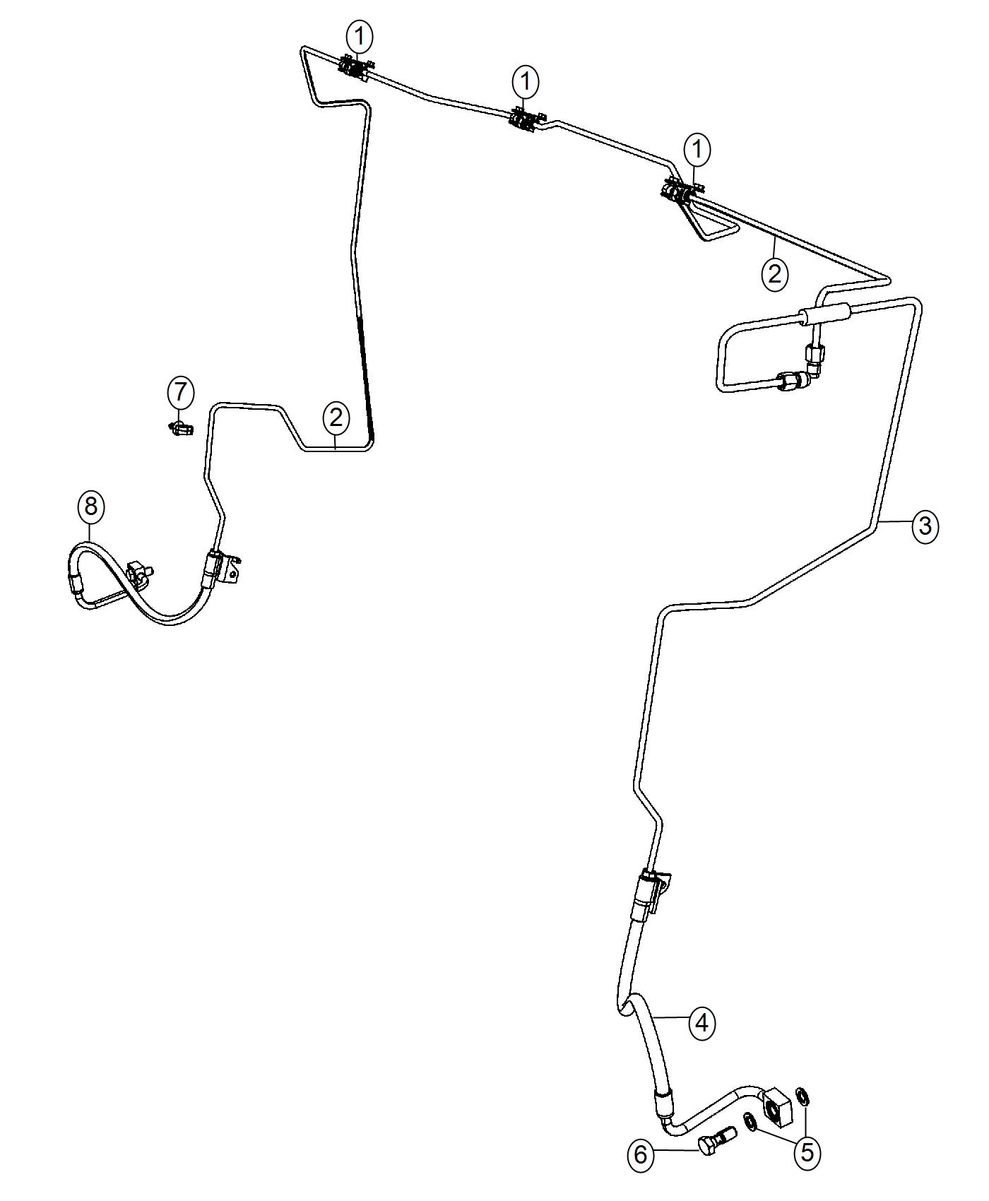 Diagram Brake Tubes and Hoses,Front. for your 2001 Chrysler 300  M 