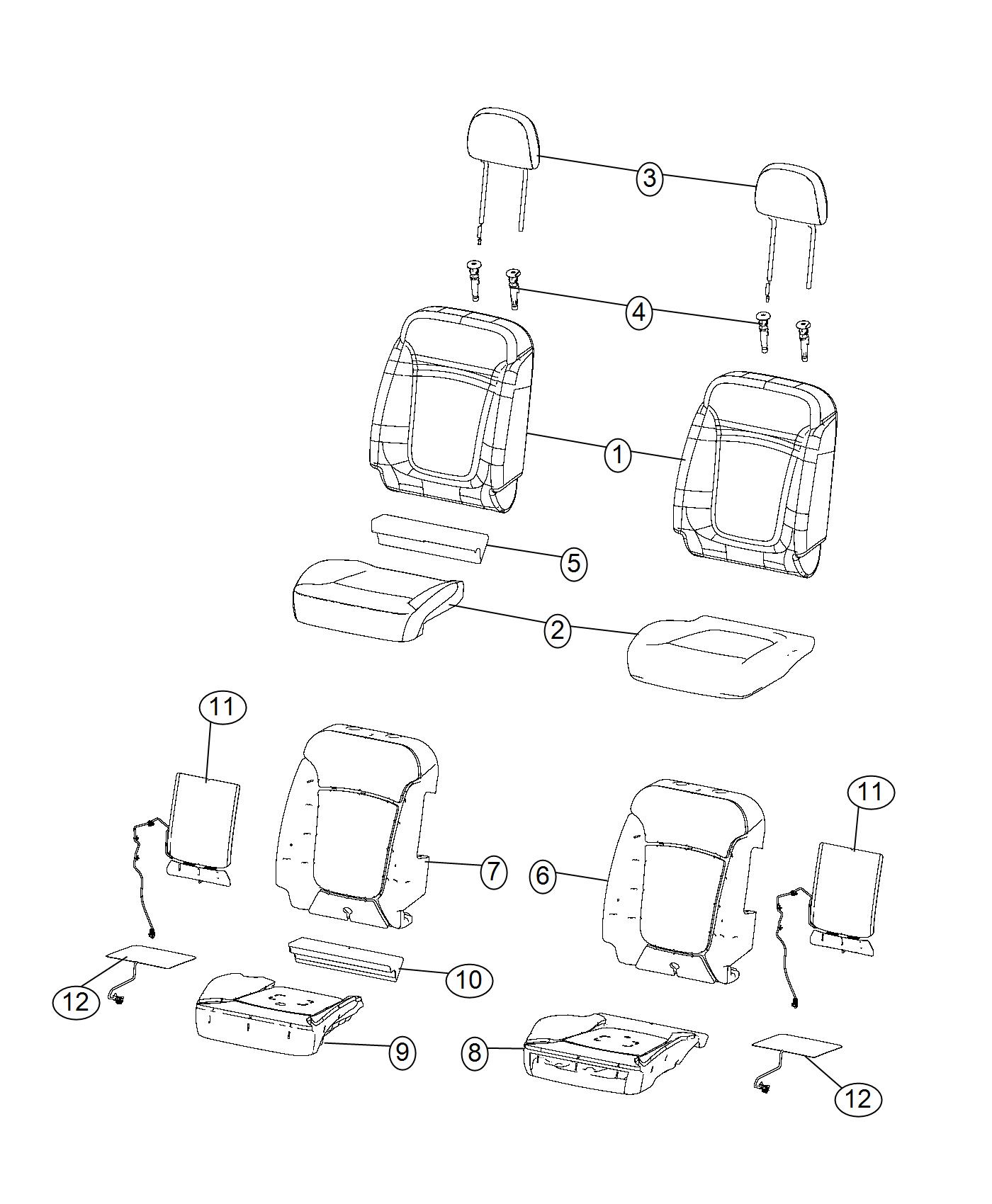 Front Seat - Bucket - Trim Code [-A7]. Diagram