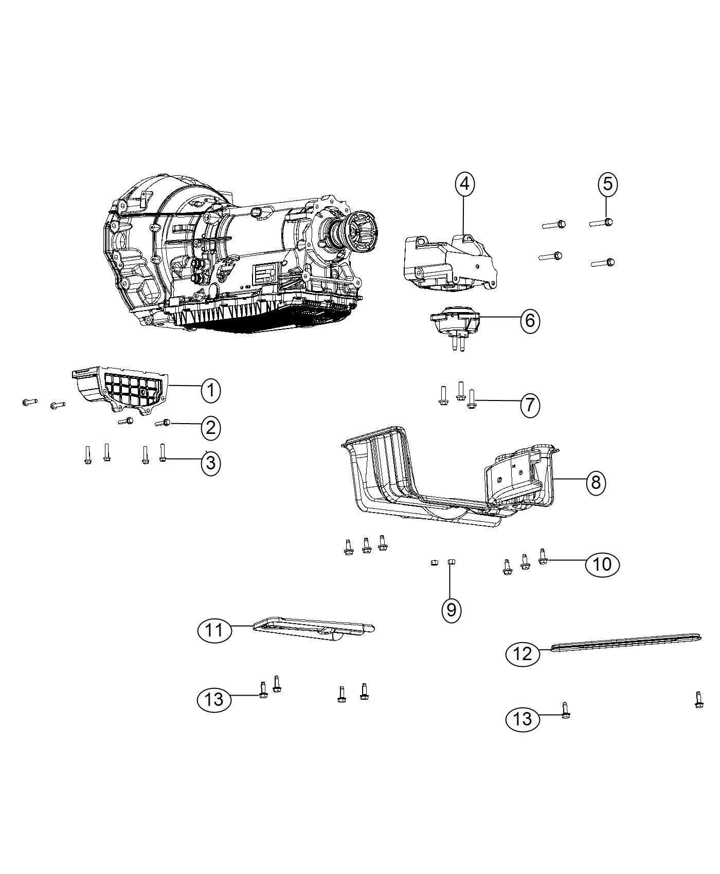 Transmission Support 2WD. Diagram