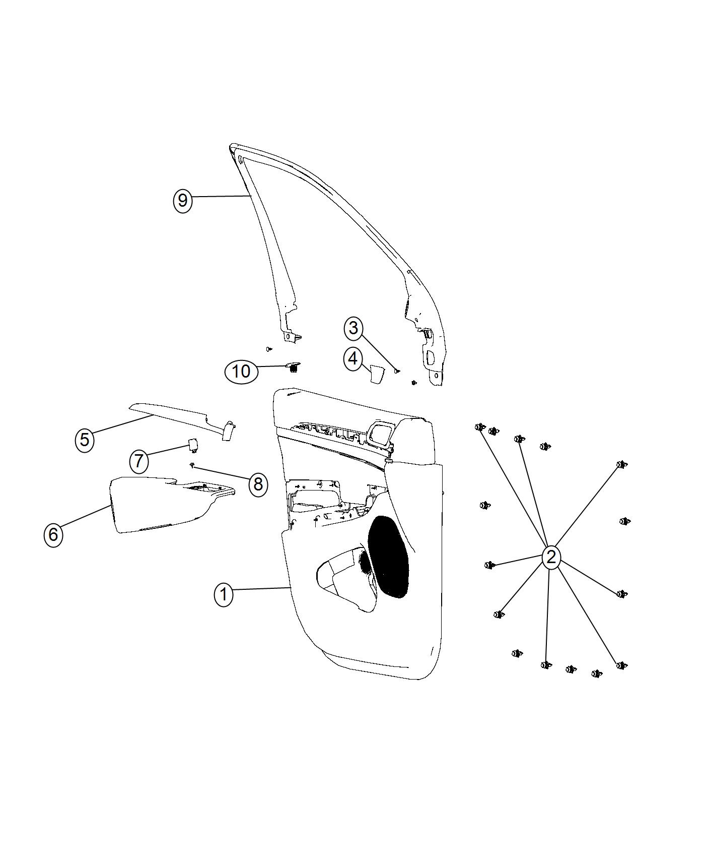 Diagram Front Door Trim Panels. for your Jeep Grand Cherokee  