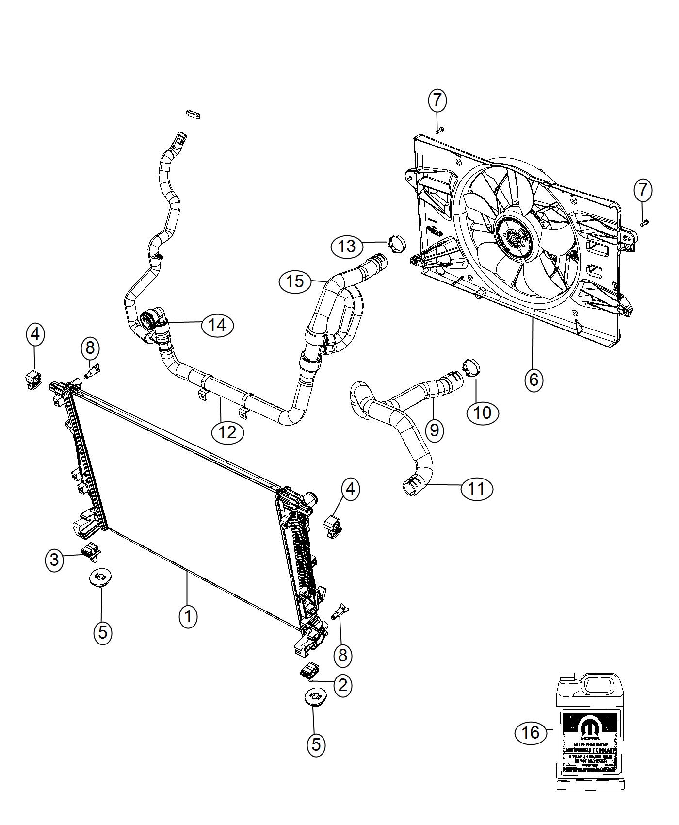 Diagram Radiator and Related Parts. for your 2003 Chrysler 300  M 