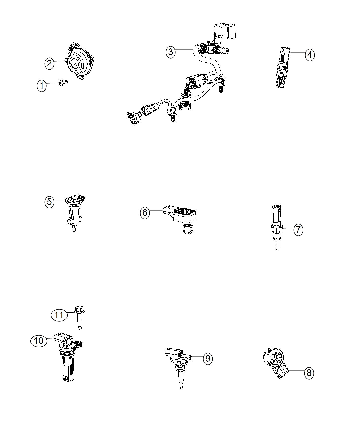 Diagram Sensors, Engine. for your 2002 Ram 1500   