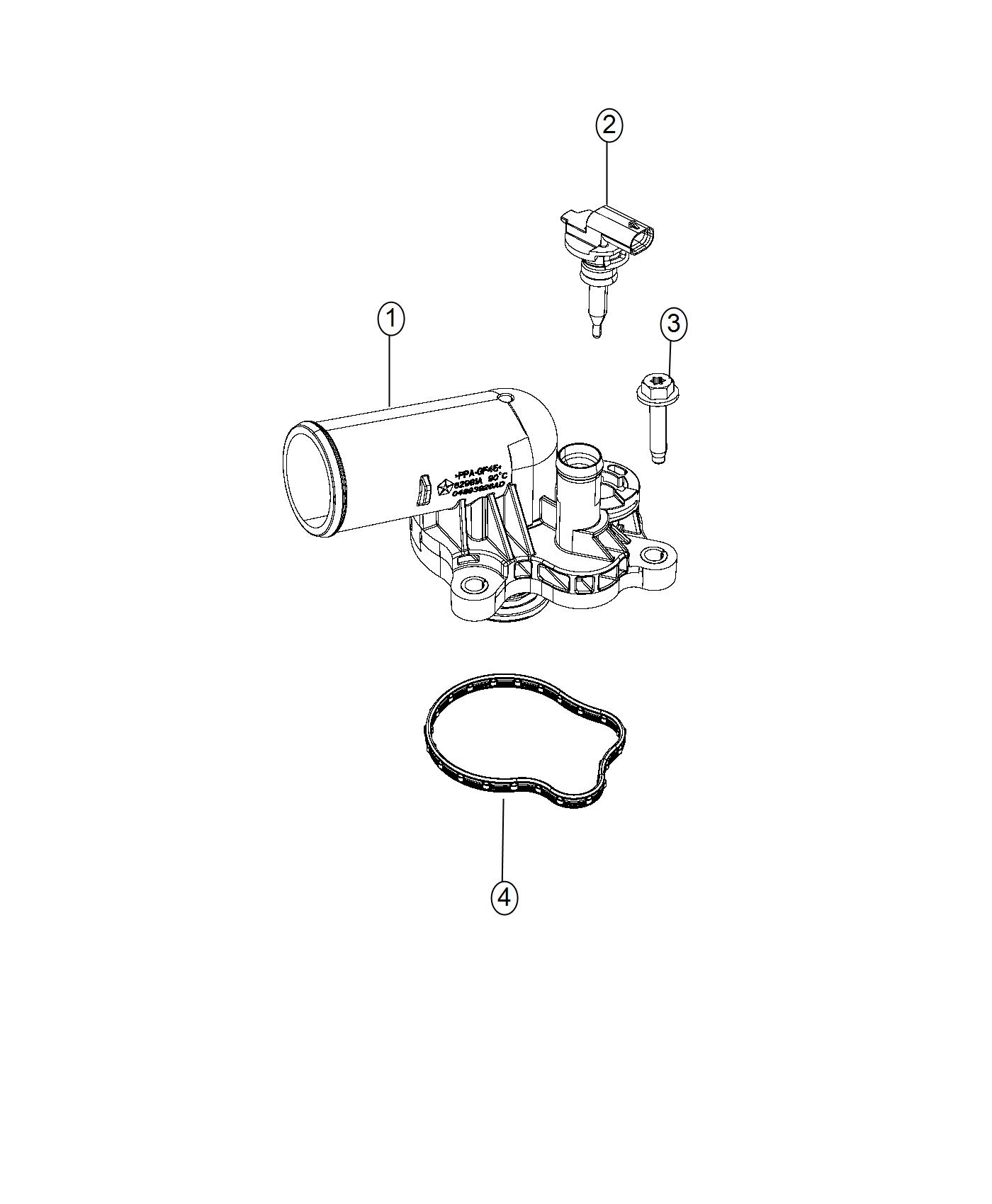 Diagram Thermostat and Related Parts. for your Jeep Grand Cherokee  