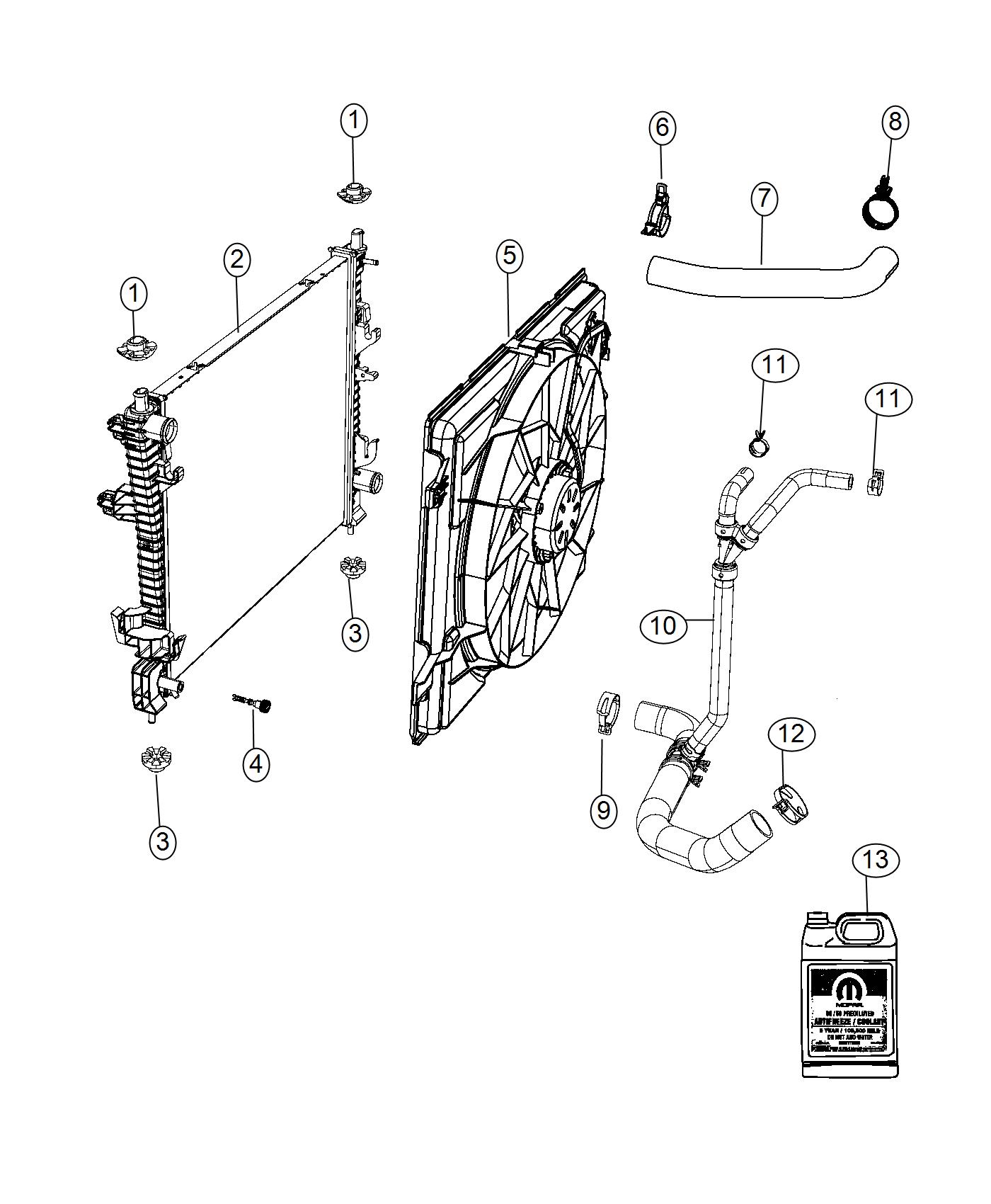 Diagram Radiator and Related Parts. for your 2003 Chrysler 300  M 