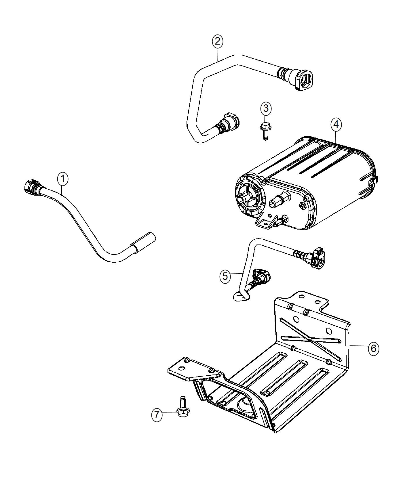 Diagram Vapor Canister and Leak Detection Pump. for your 1997 Jeep Wrangler   