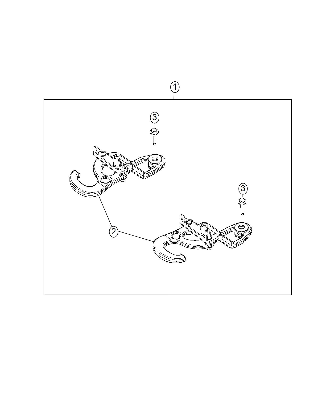 Diagram Hook Kit, Tow. for your 2016 Ram 2500   