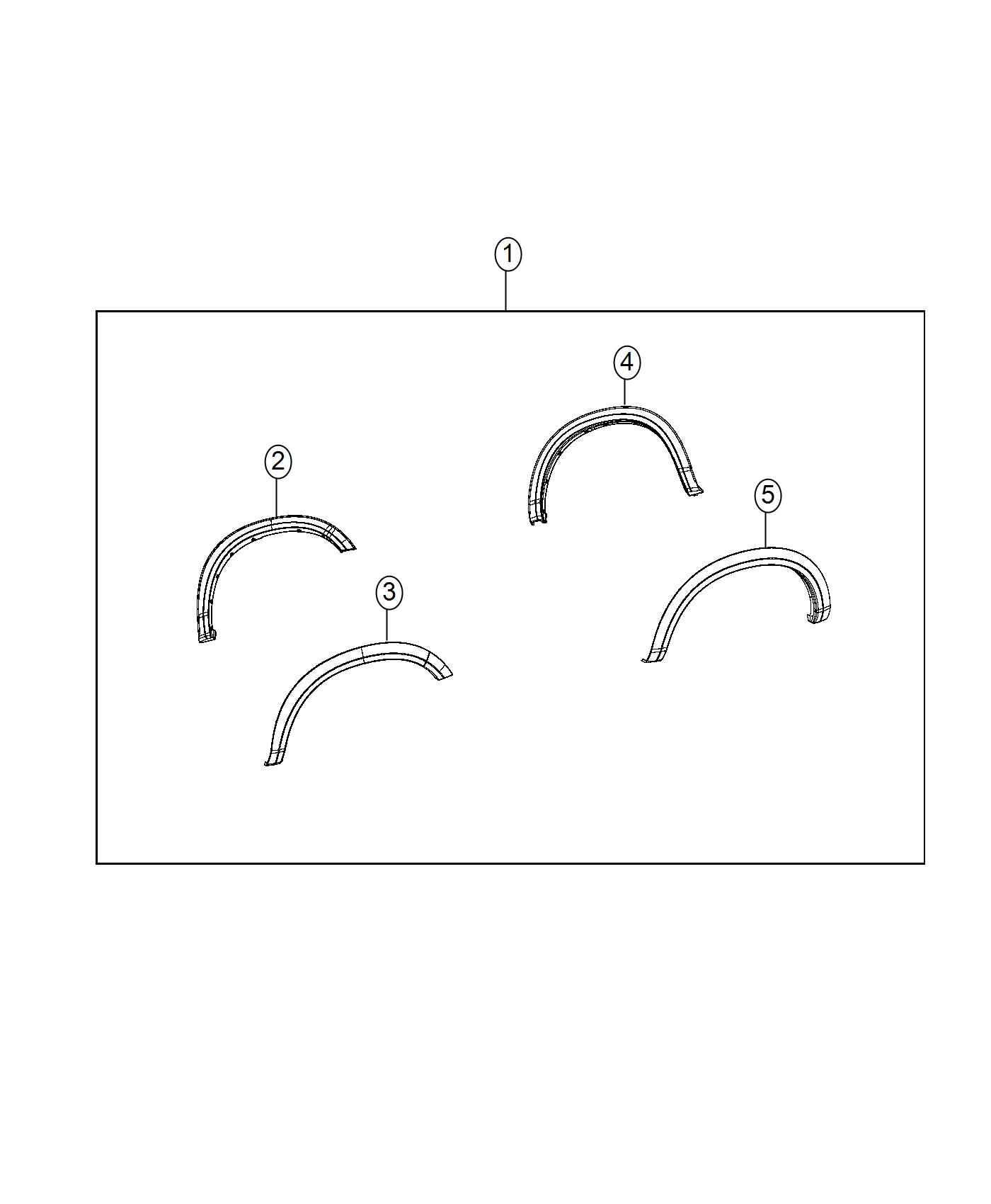 Diagram Molding Kit, Wheel Flares. for your 2017 Ram 2500   