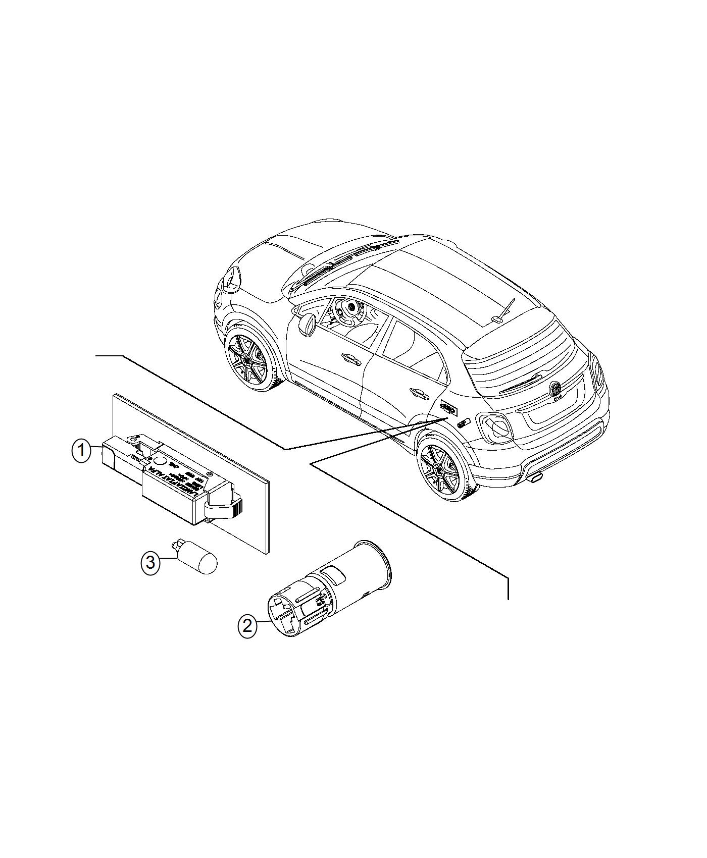 Lamp, Receptacle and Rear. Diagram