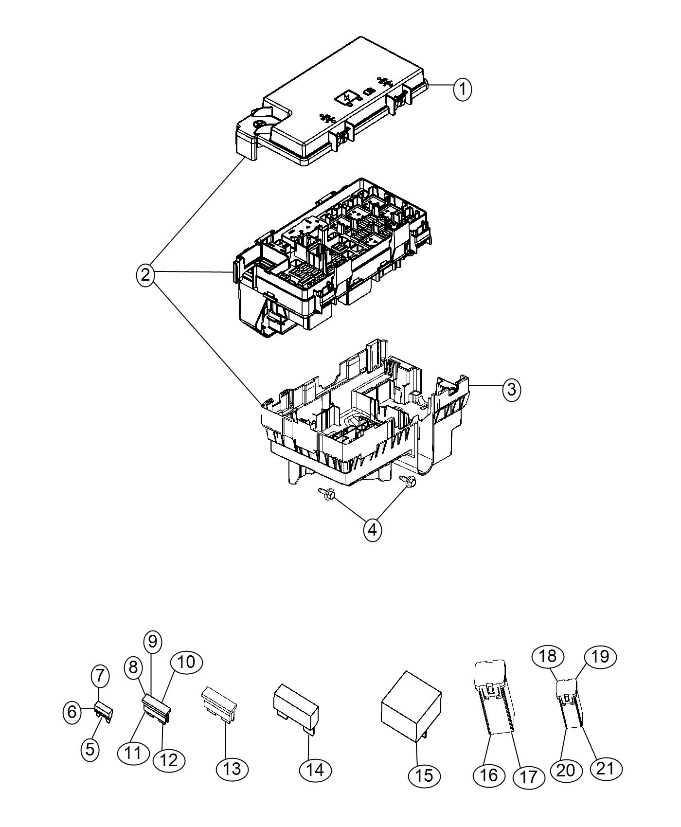 Diagram Power Distribution Center, Intelligent. for your Jeep