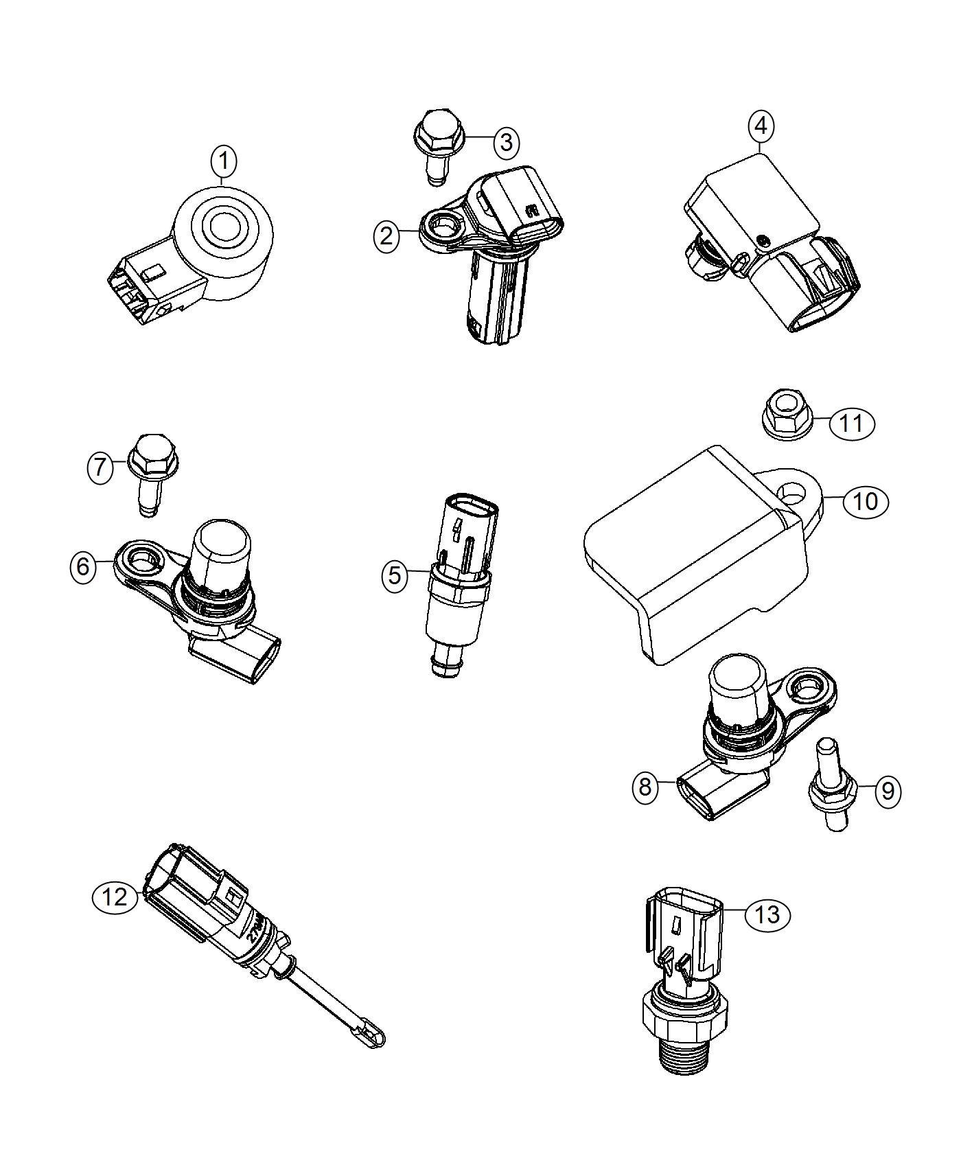 Diagram Sensors, Engine. for your Jeep