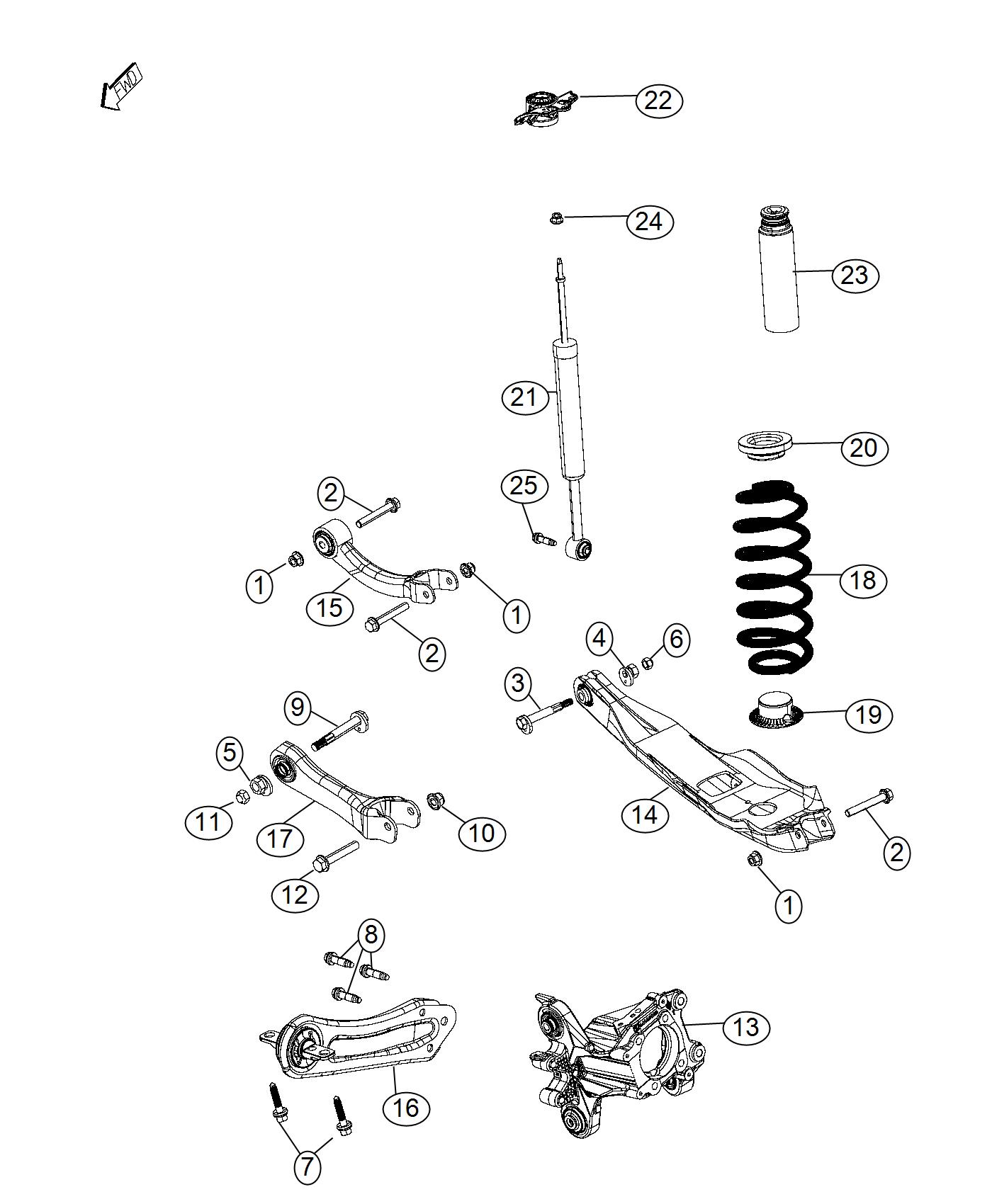 Diagram Suspension, Rear. for your 2001 Jeep Cherokee   