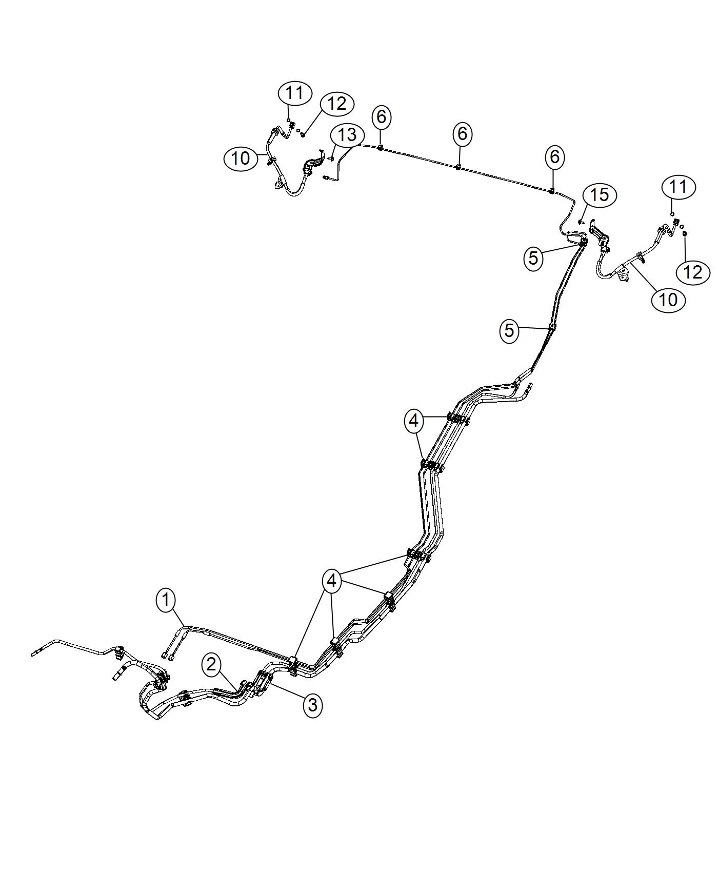 Diagram Brake Tubes and Hoses, Rear. for your 2002 Chrysler 300  M 