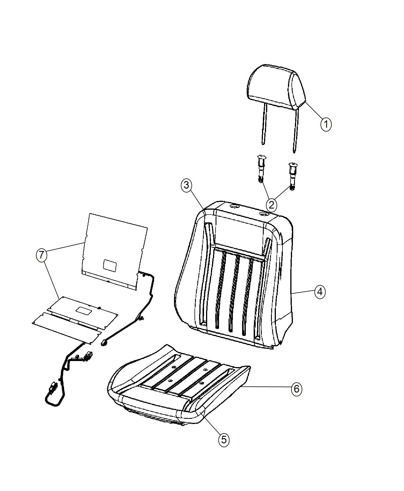 Diagram Front Seat - Bucket - Trim Code [PL]. for your Chrysler 300 M 