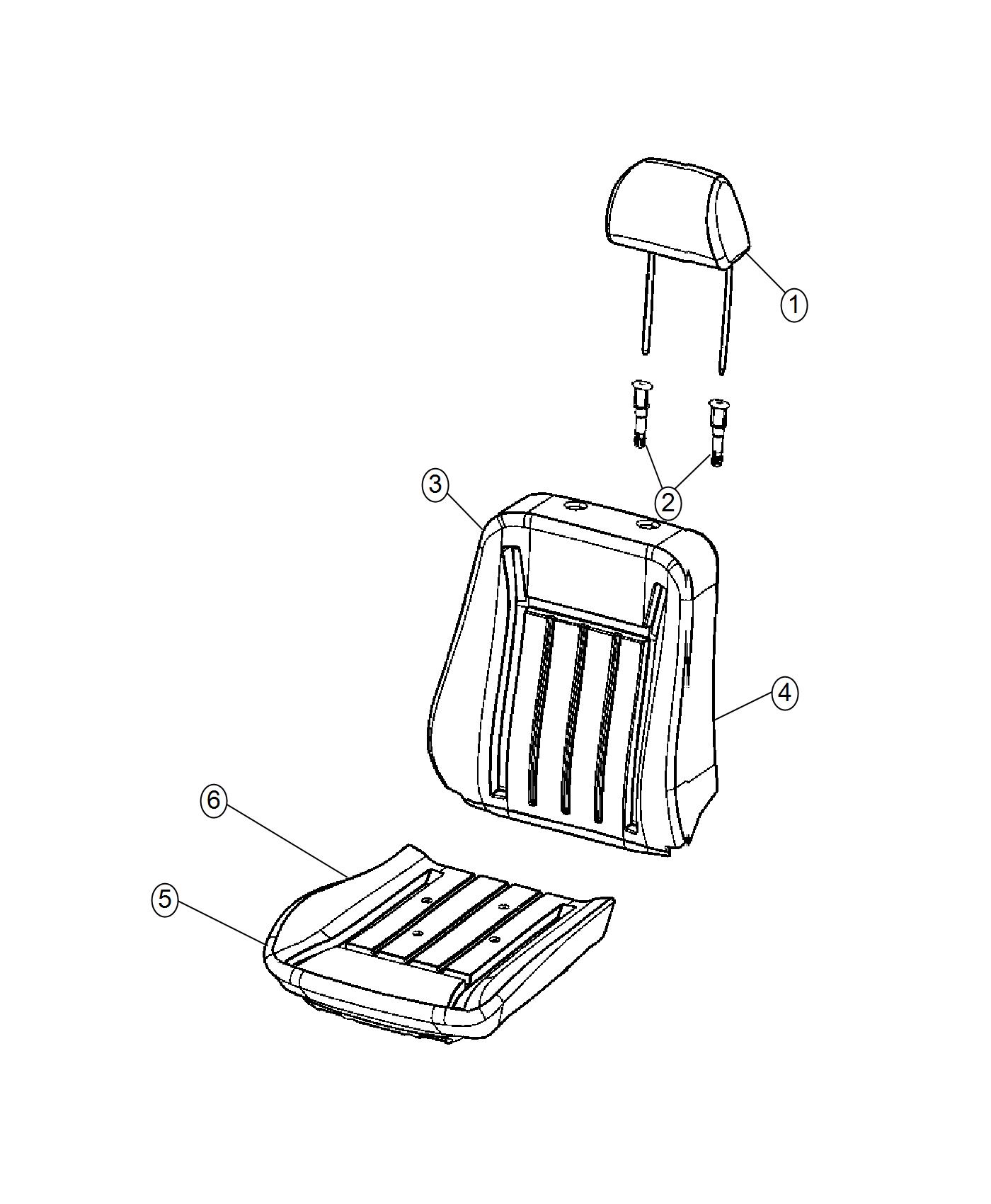 Diagram Front Seat - Bucket - Trim Code [DZ]. for your Chrysler