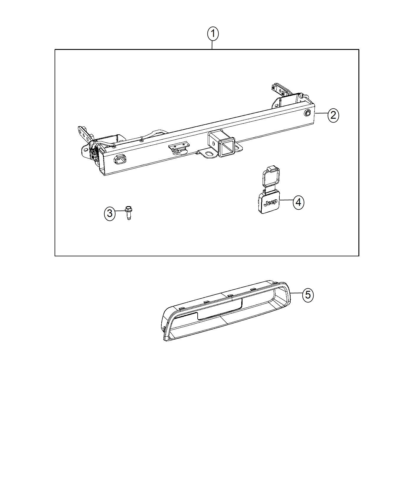 Diagram Receiver Kit, Trailer Tow. for your Dodge