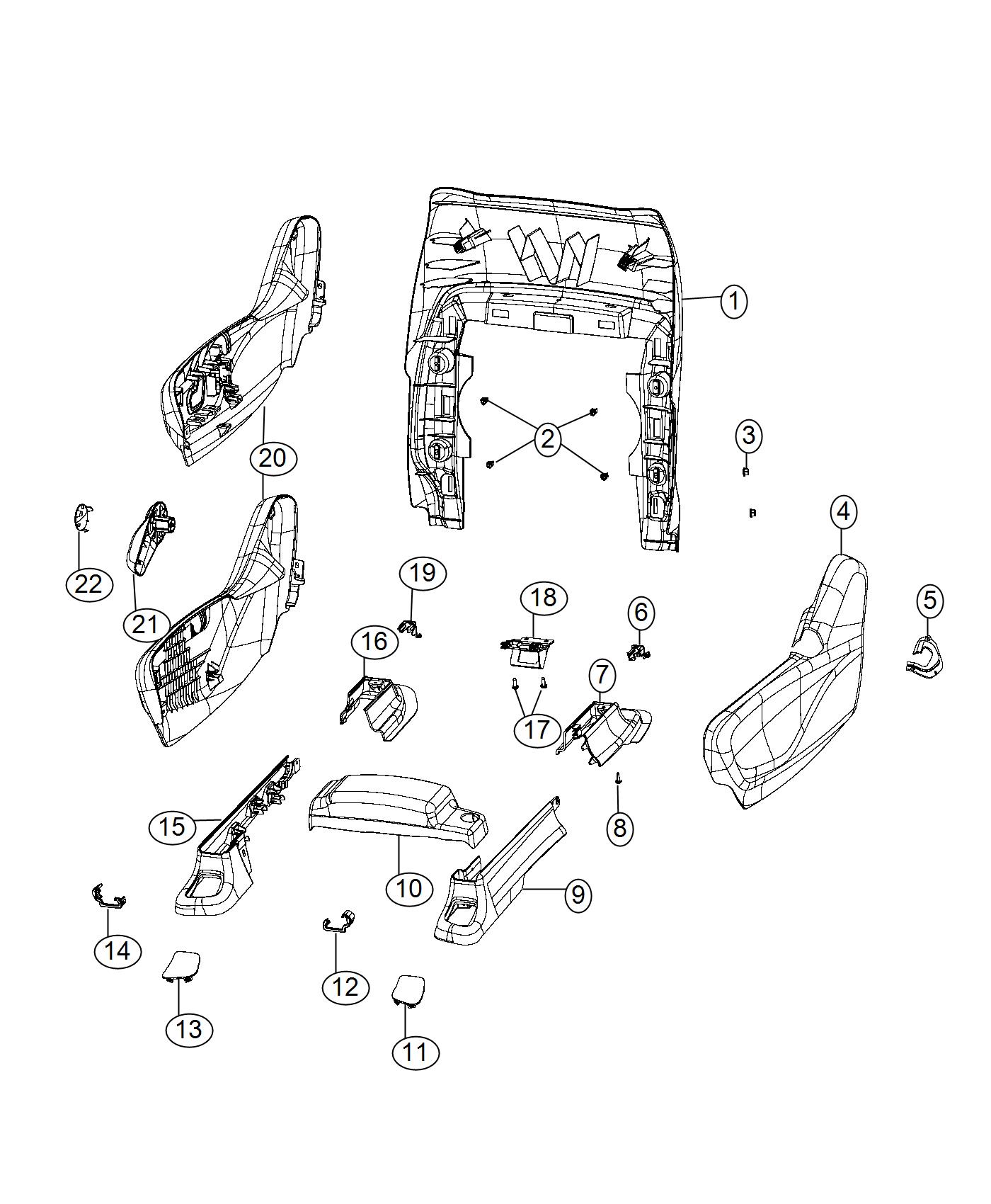 Diagram Shields And Plastics - Combined - Passenger Seat. for your Chrysler