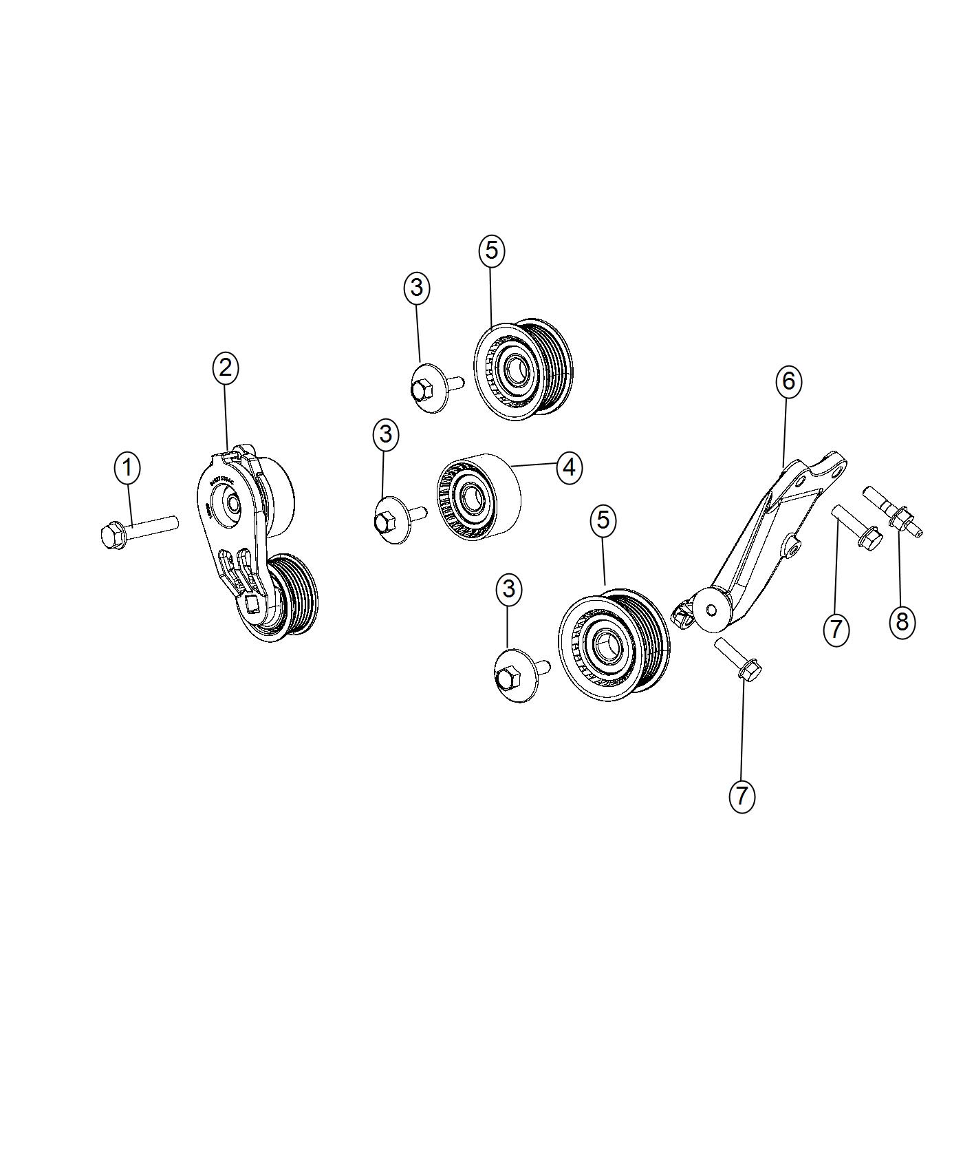 Diagram Pulleys and Related Parts. for your 2004 Chrysler Town & Country Limited  