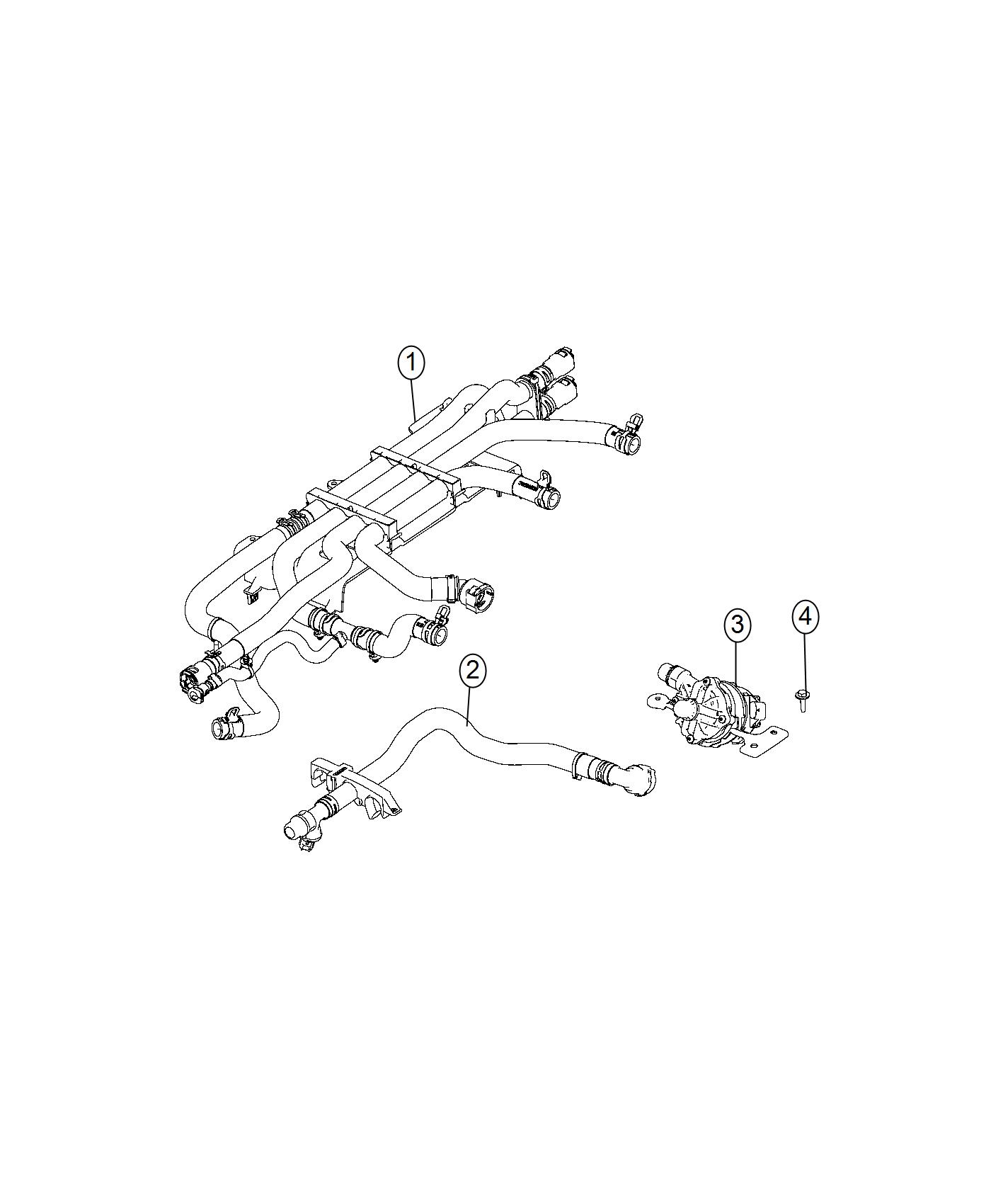 Diagram Coolant Hose and Auxiliary Pump Battery and Electronics. for your Chrysler