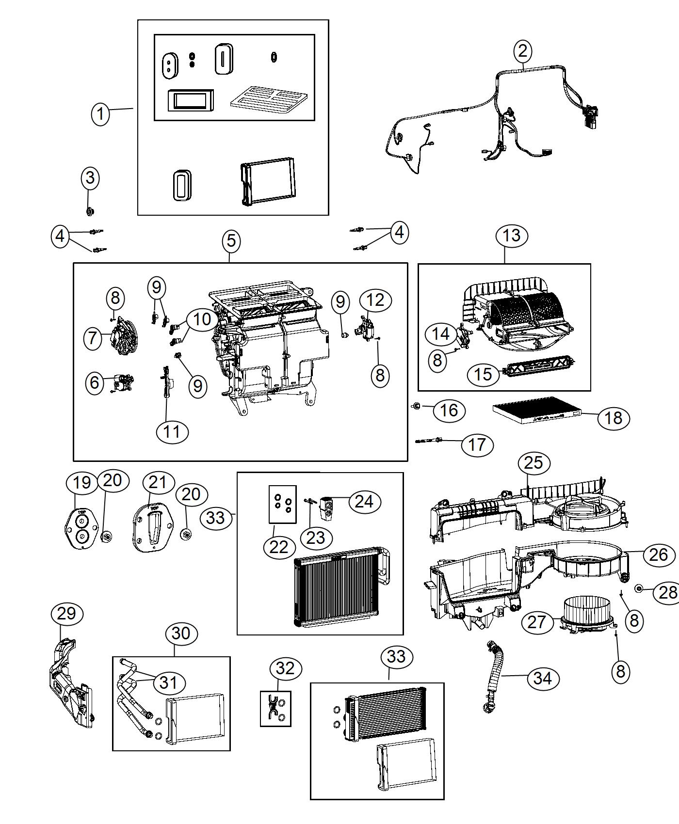 Diagram A/C and Heater Unit. for your Chrysler Pacifica  