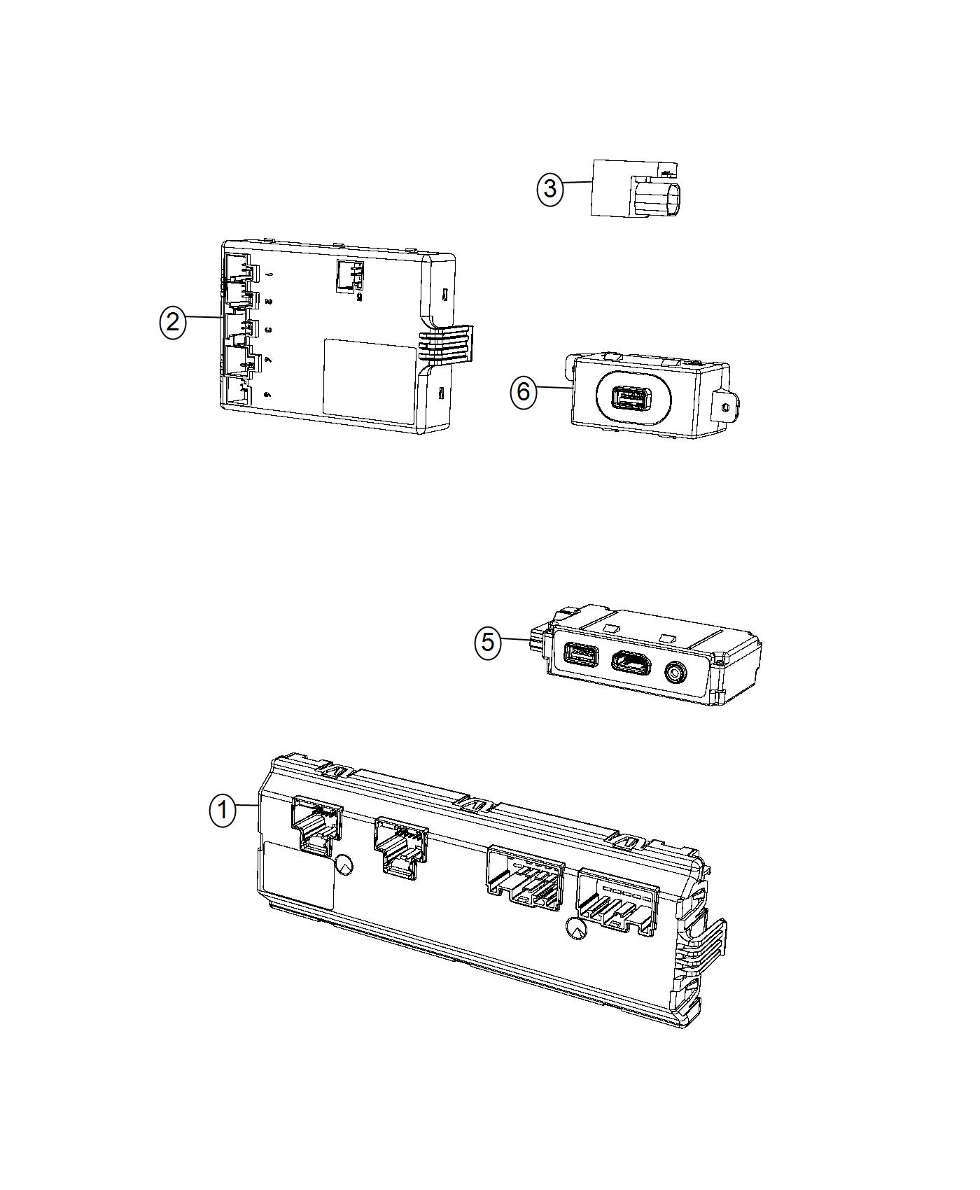 Diagram Module, Front Seat Sensors, USB Connectors and Seat Control. for your Chrysler Pacifica  