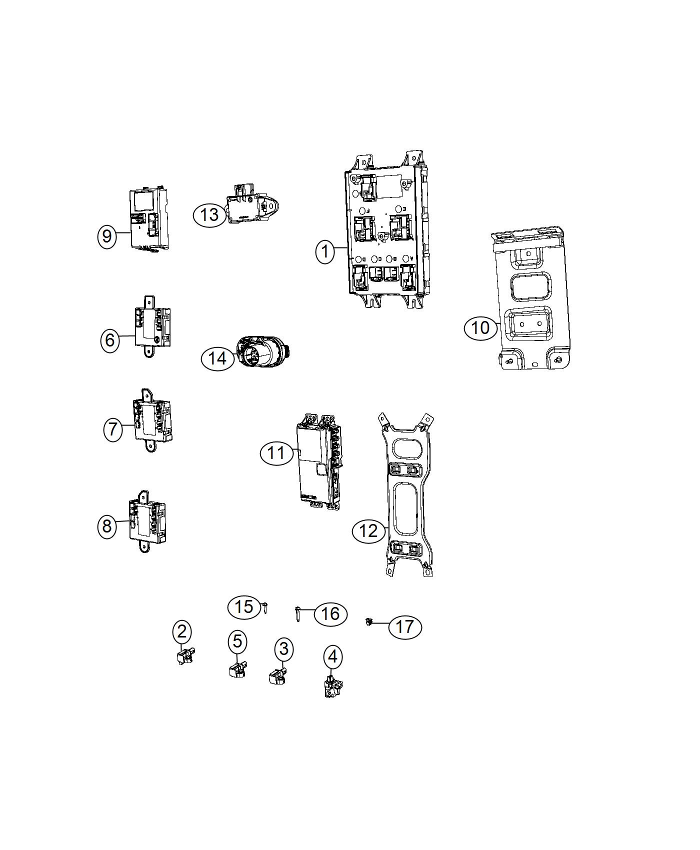 Diagram Modules, Body Sensors and Body Control. for your 2004 Chrysler 300  M 