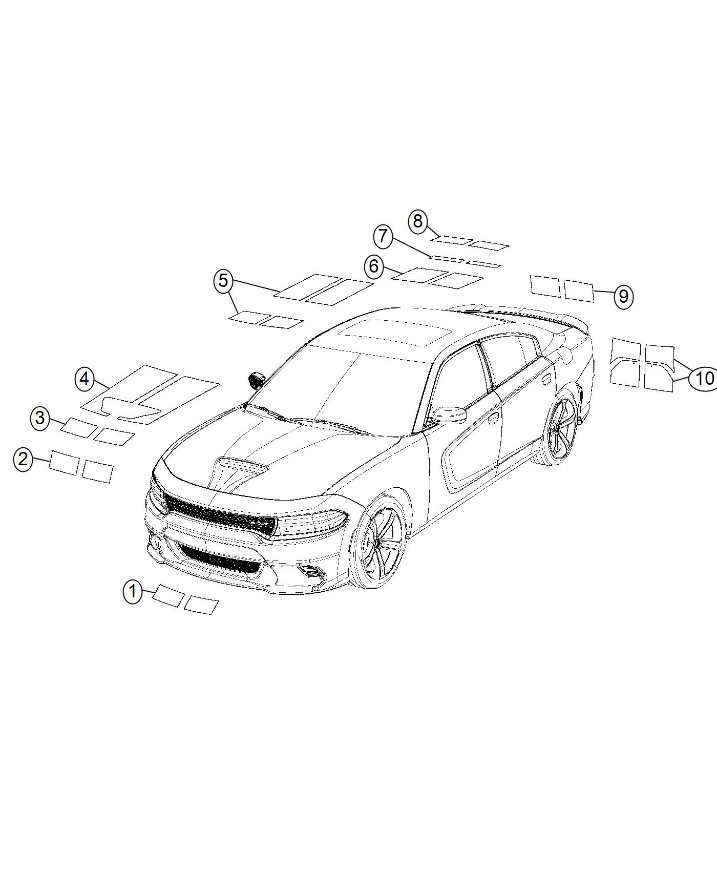 Diagram Hellcat Stripe. for your Dodge Charger  