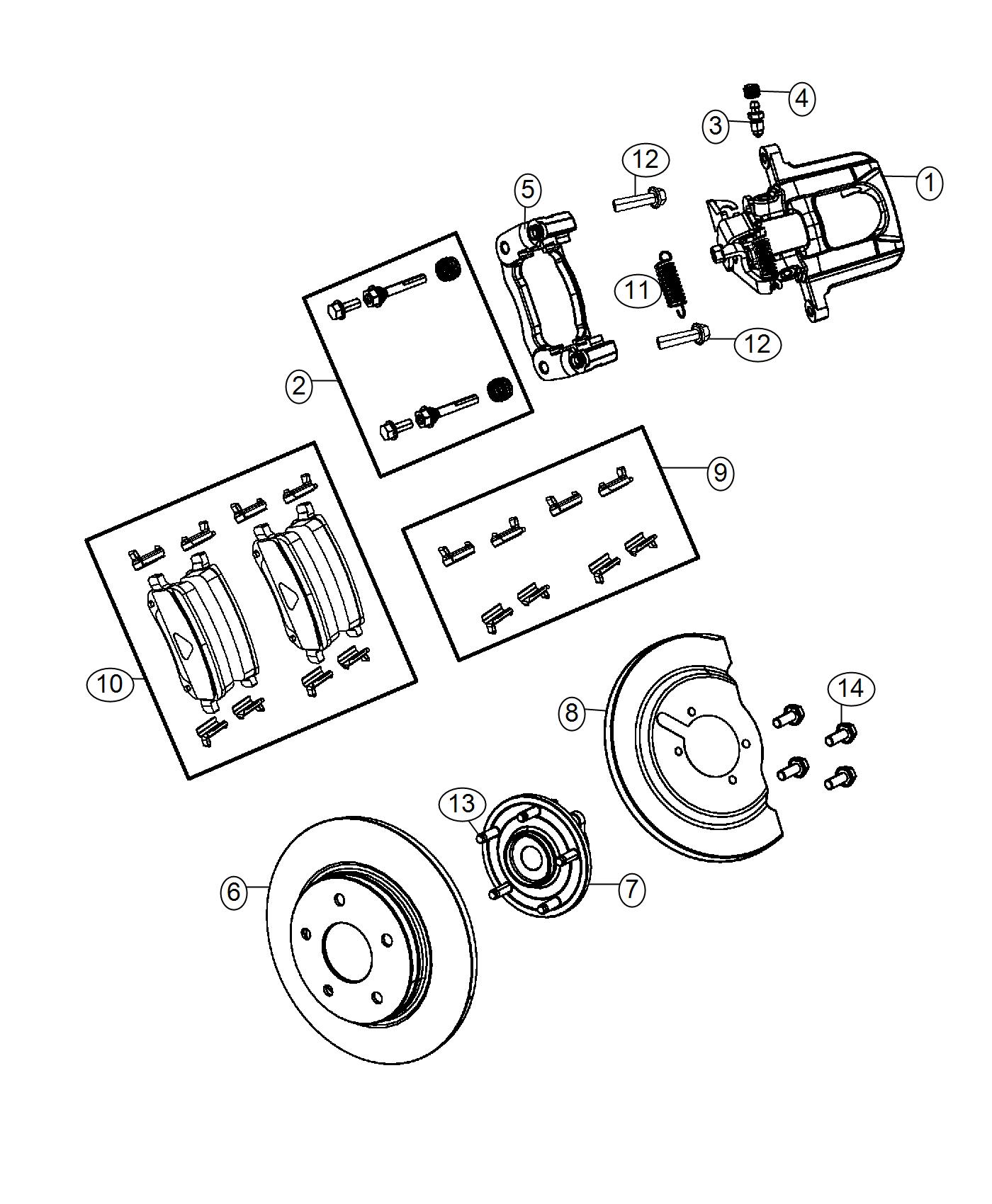 Brakes, Rear Disc. Diagram