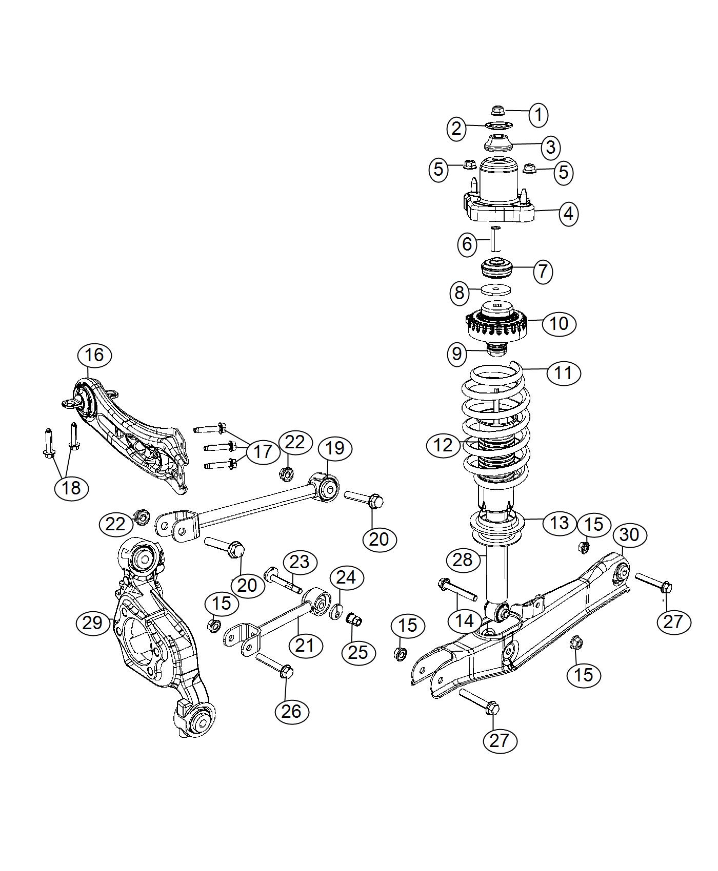 Diagram Suspension, Rear. for your Dodge