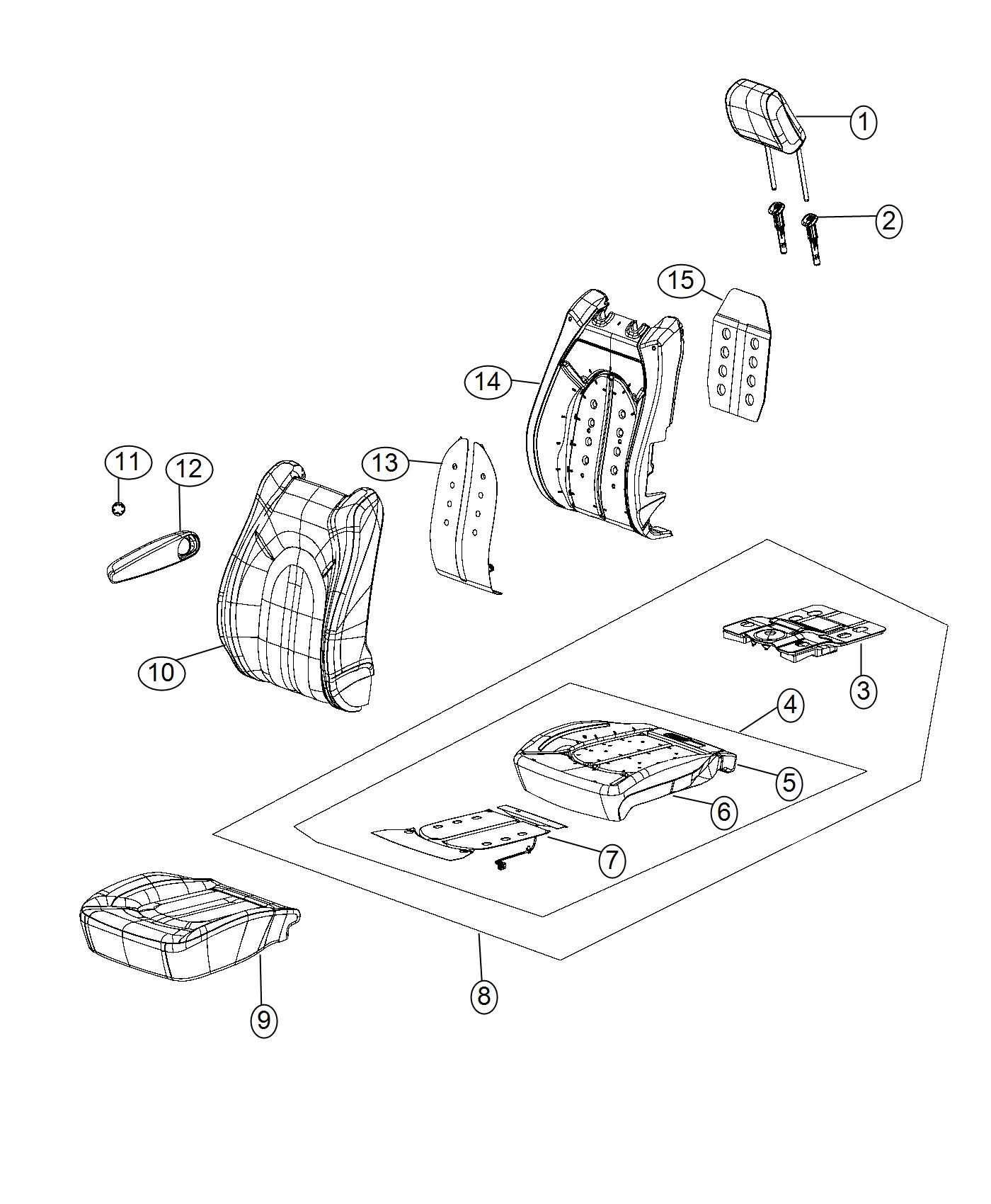 Diagram Front Seat - Trim Code [AL]. for your 2003 Chrysler 300  M 