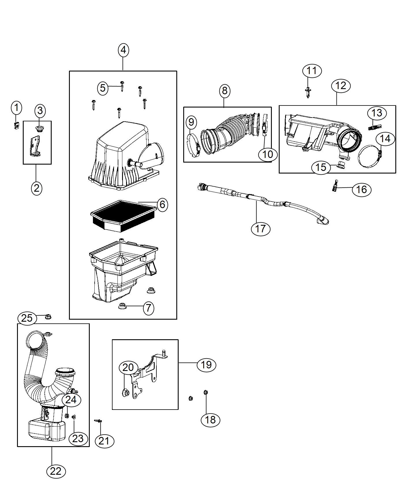 Diagram Air Cleaner 3.2L [3.2L V6 24V VVT Engine w/ESS]. for your 1999 Chrysler 300  M 