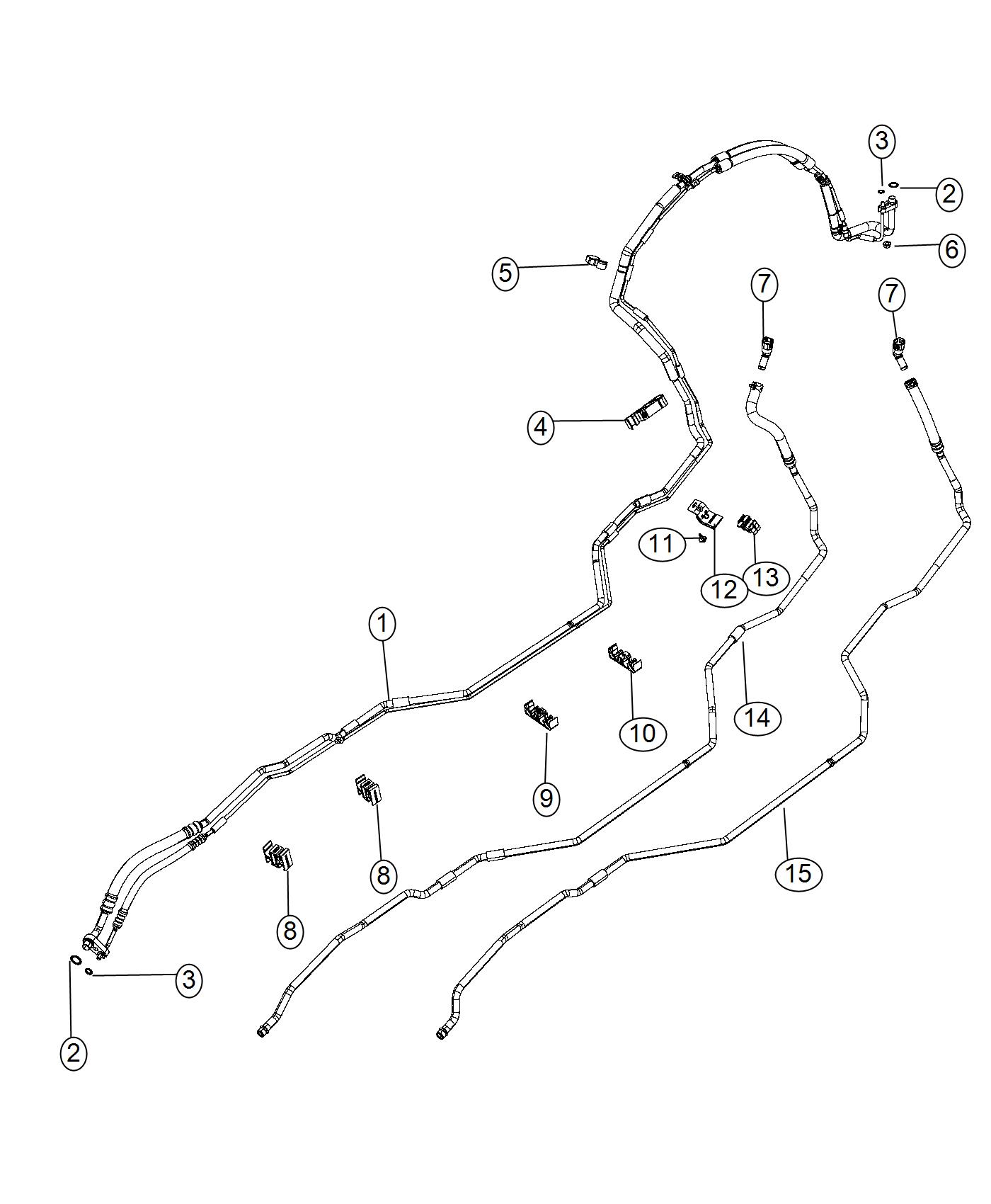 Diagram Auxiliary A/C and Heater Plumbing. for your 2006 Jeep Wrangler   