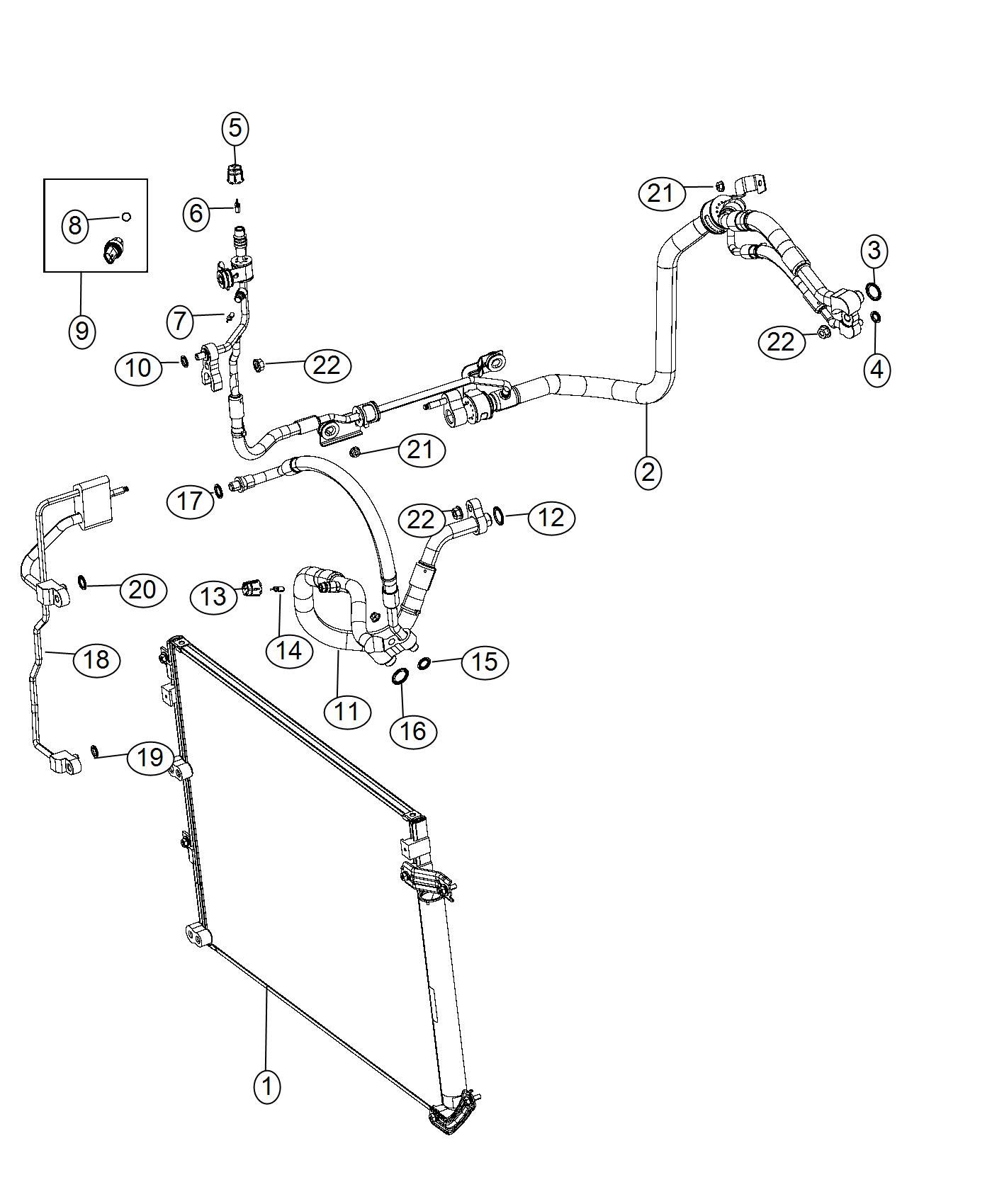 Diagram Air Conditioning Plumbing. for your Jeep Wrangler  