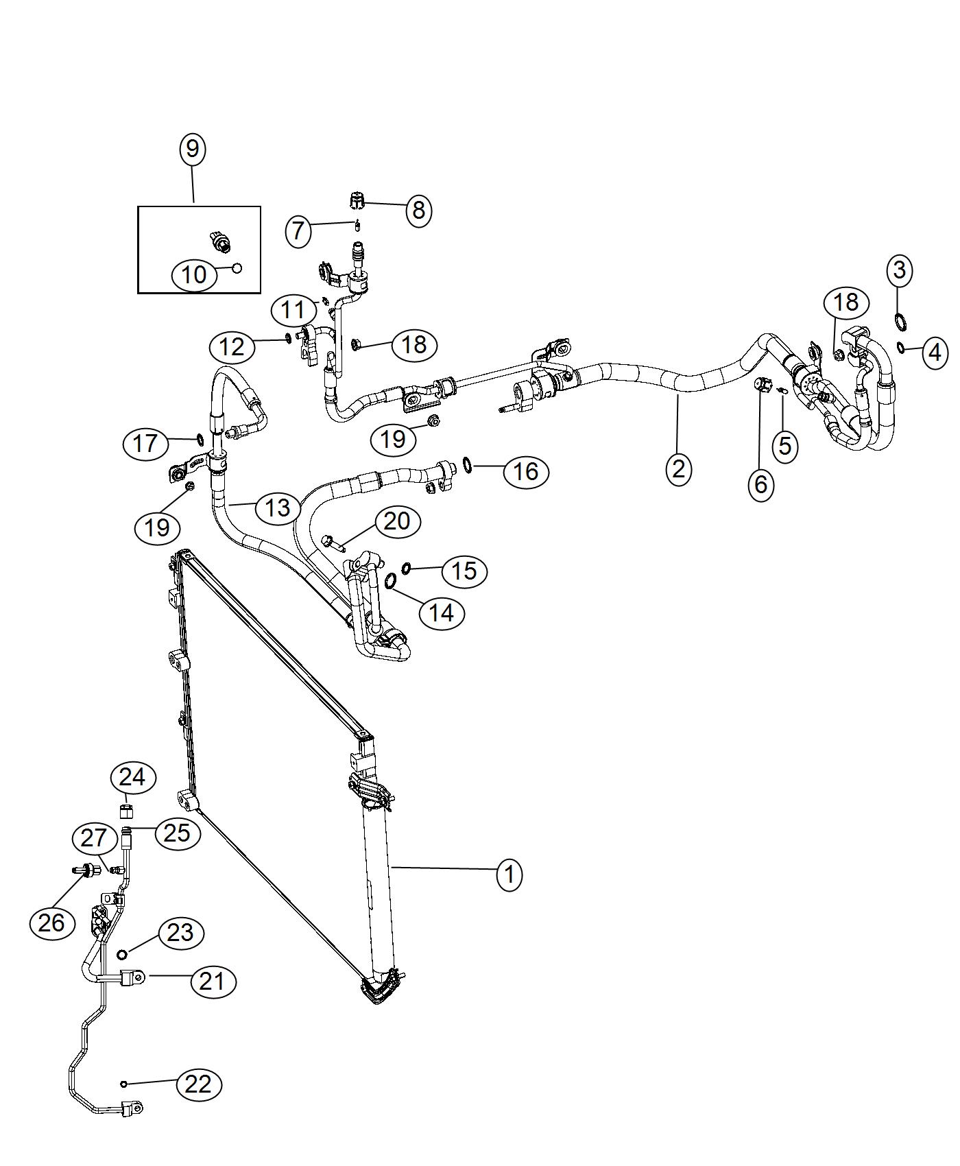 Diagram Air Conditioning Plumbing. for your 2011 Jeep Wrangler   