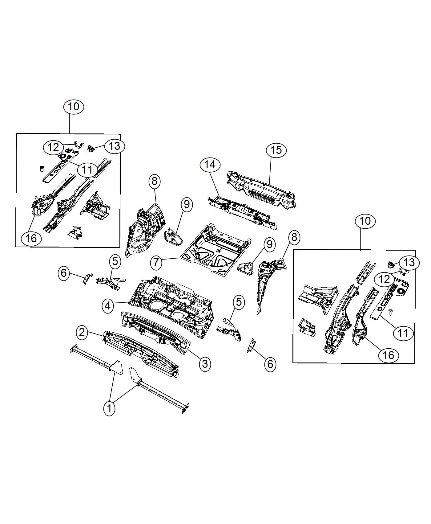 Jeep Cherokee Pan. Rear floor. Body, center, pans - 04672557AA | Myrtle ...