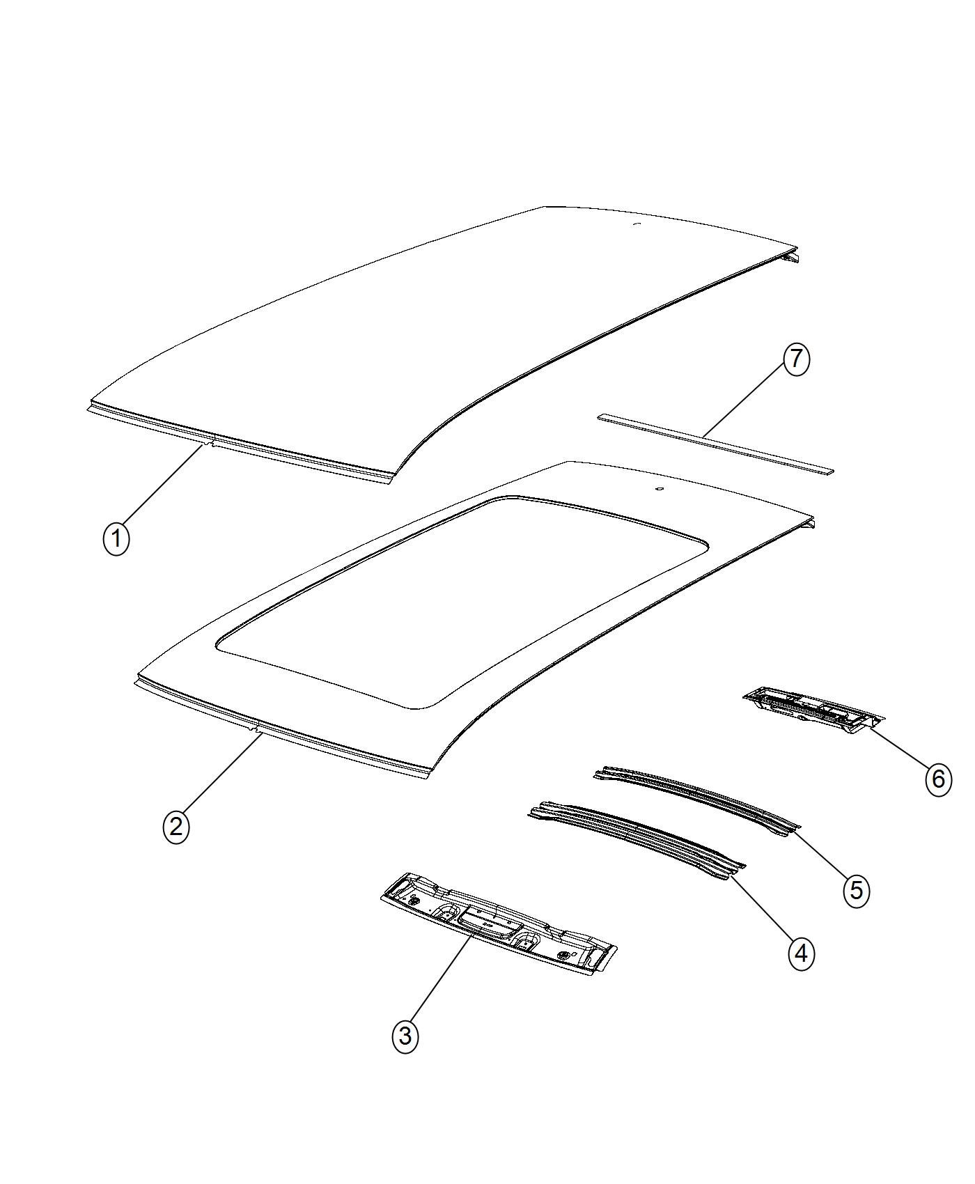 Diagram Roof Panel. for your Jeep Cherokee  