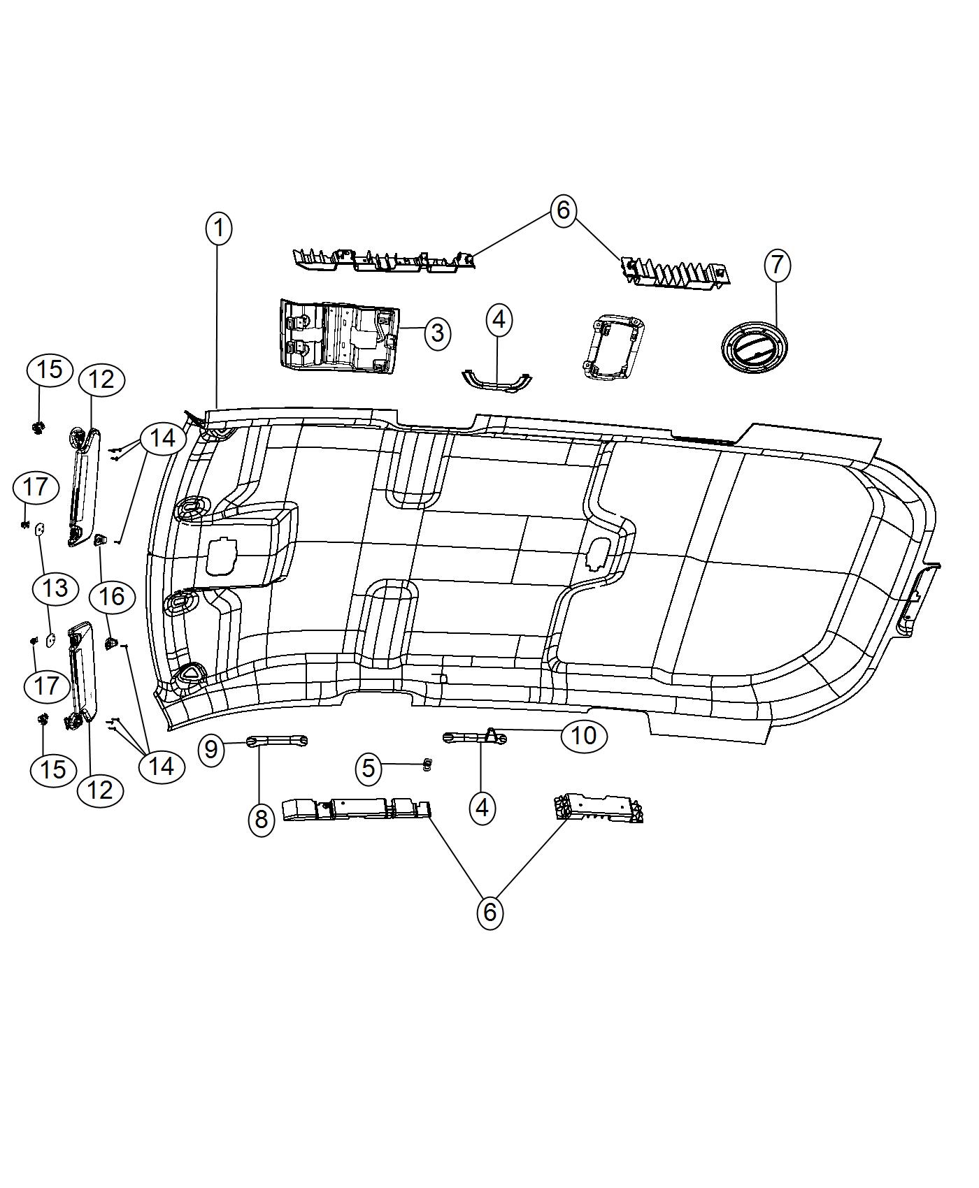 Headliners and Visors. Diagram