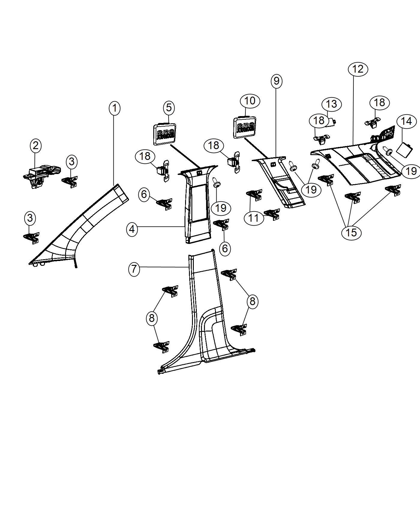 Interior Moldings and Pillars. Diagram