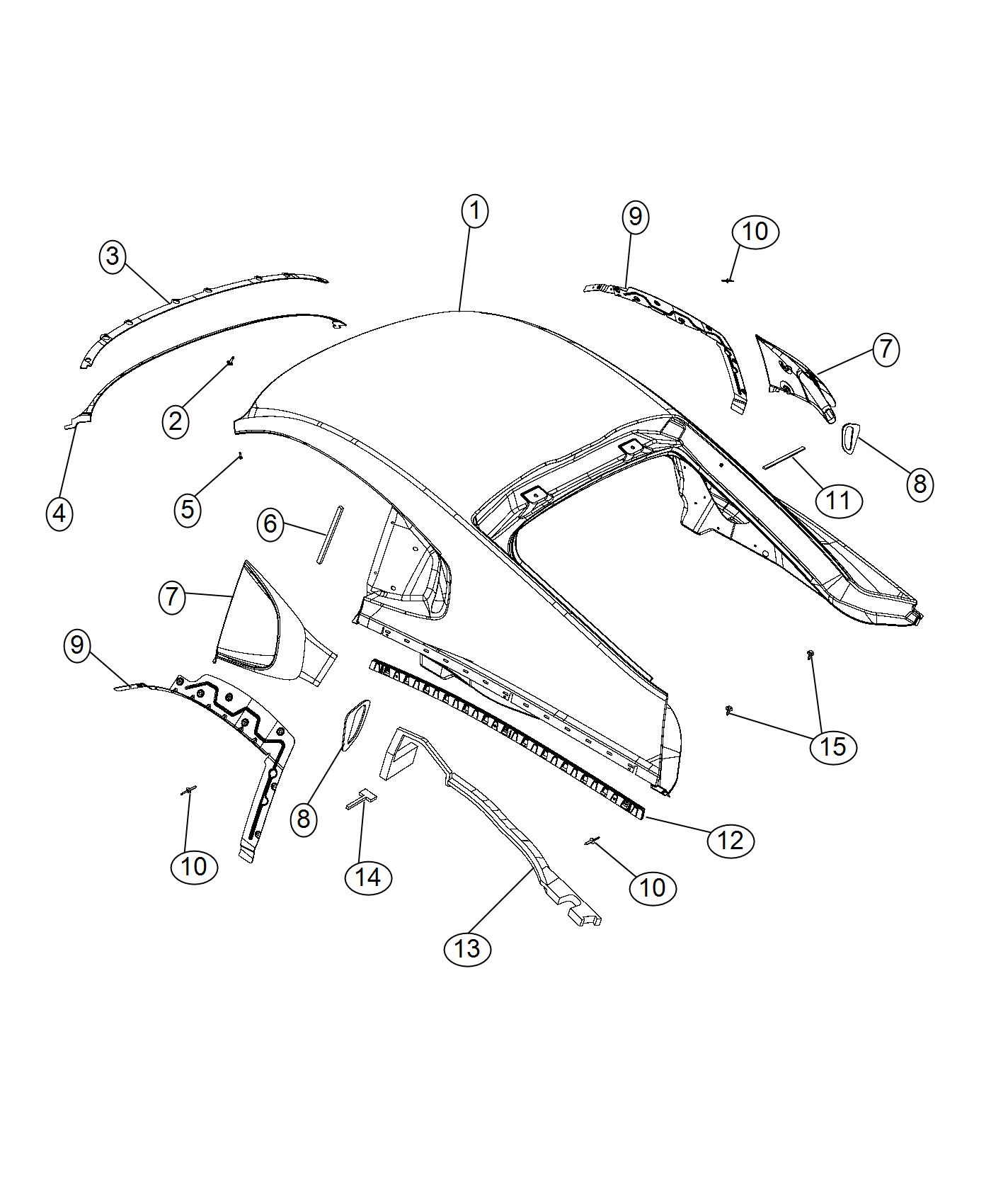 Diagram Roof Panel. for your Dodge