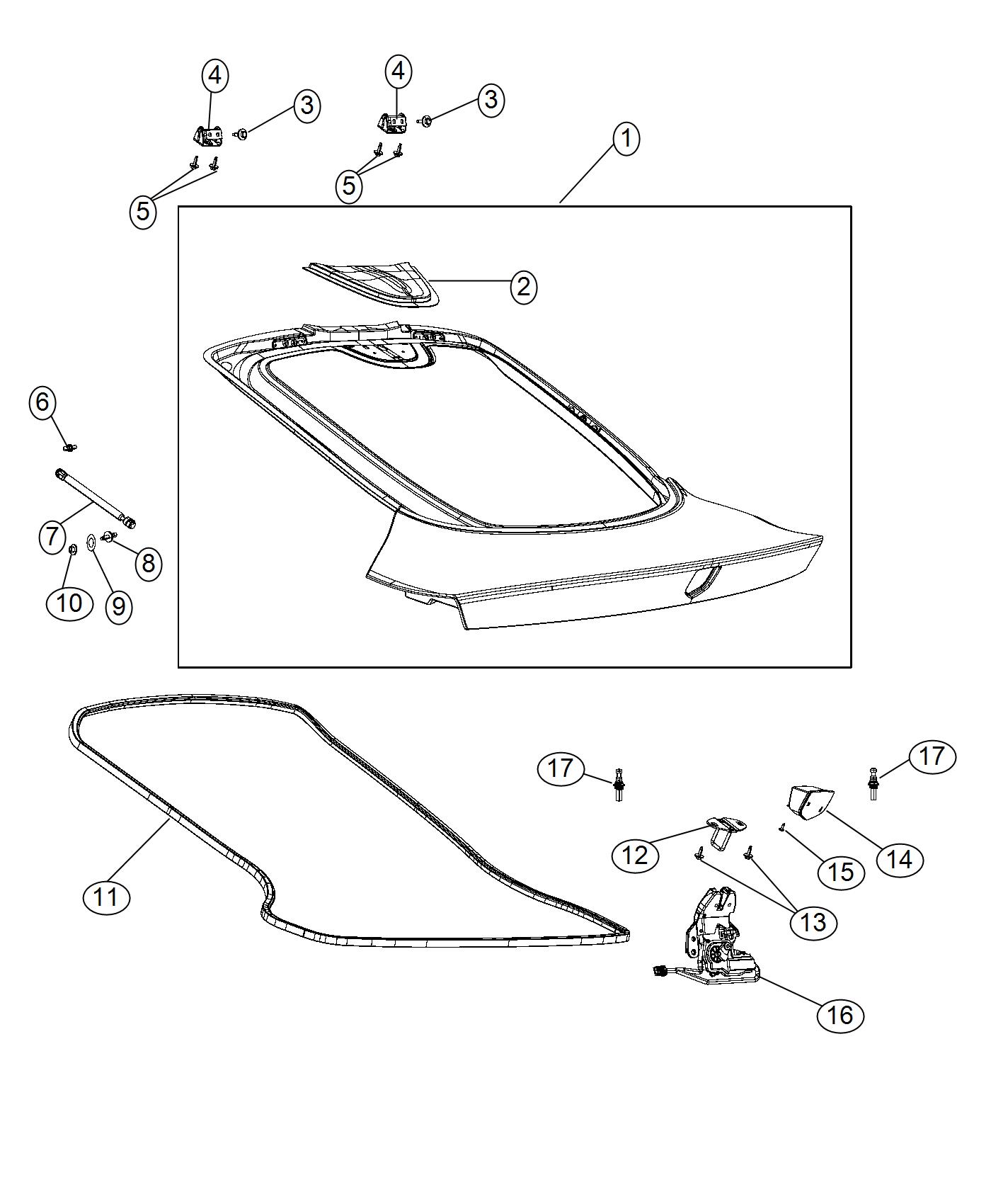 Diagram Liftgate. for your 2016 Dodge Charger   