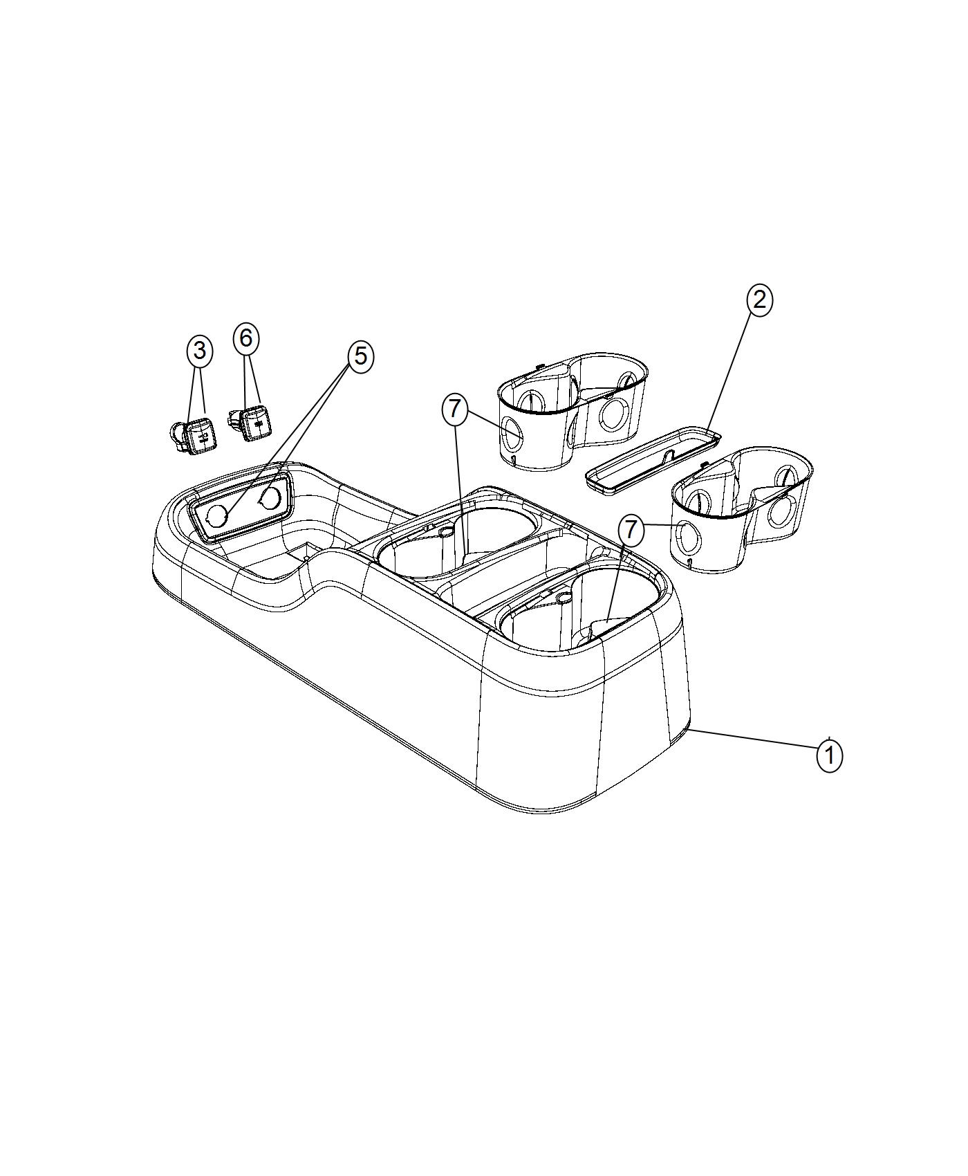 Diagram Floor Console Front Mini [CUC]. for your Chrysler Pacifica  