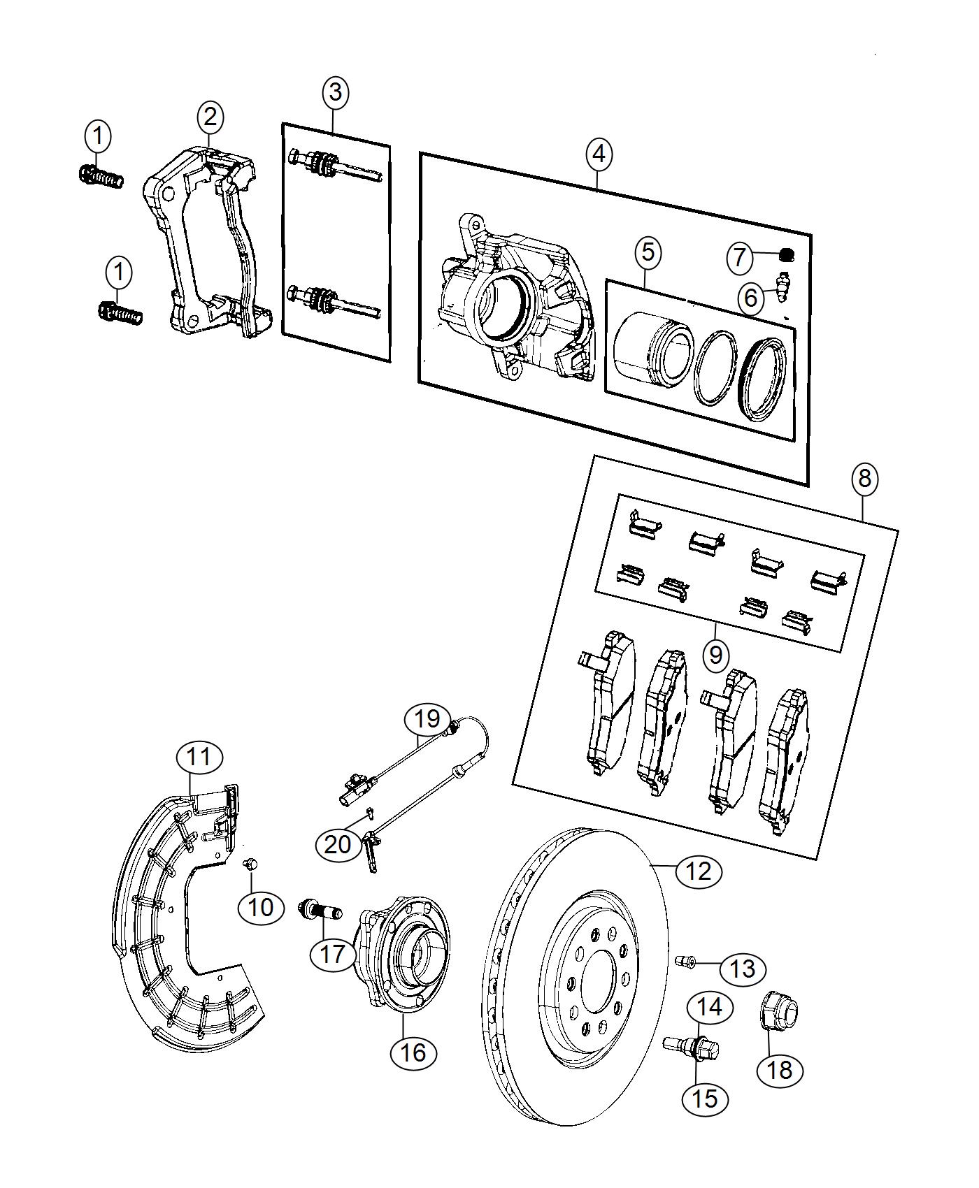 Diagram Brakes, Front. for your Chrysler