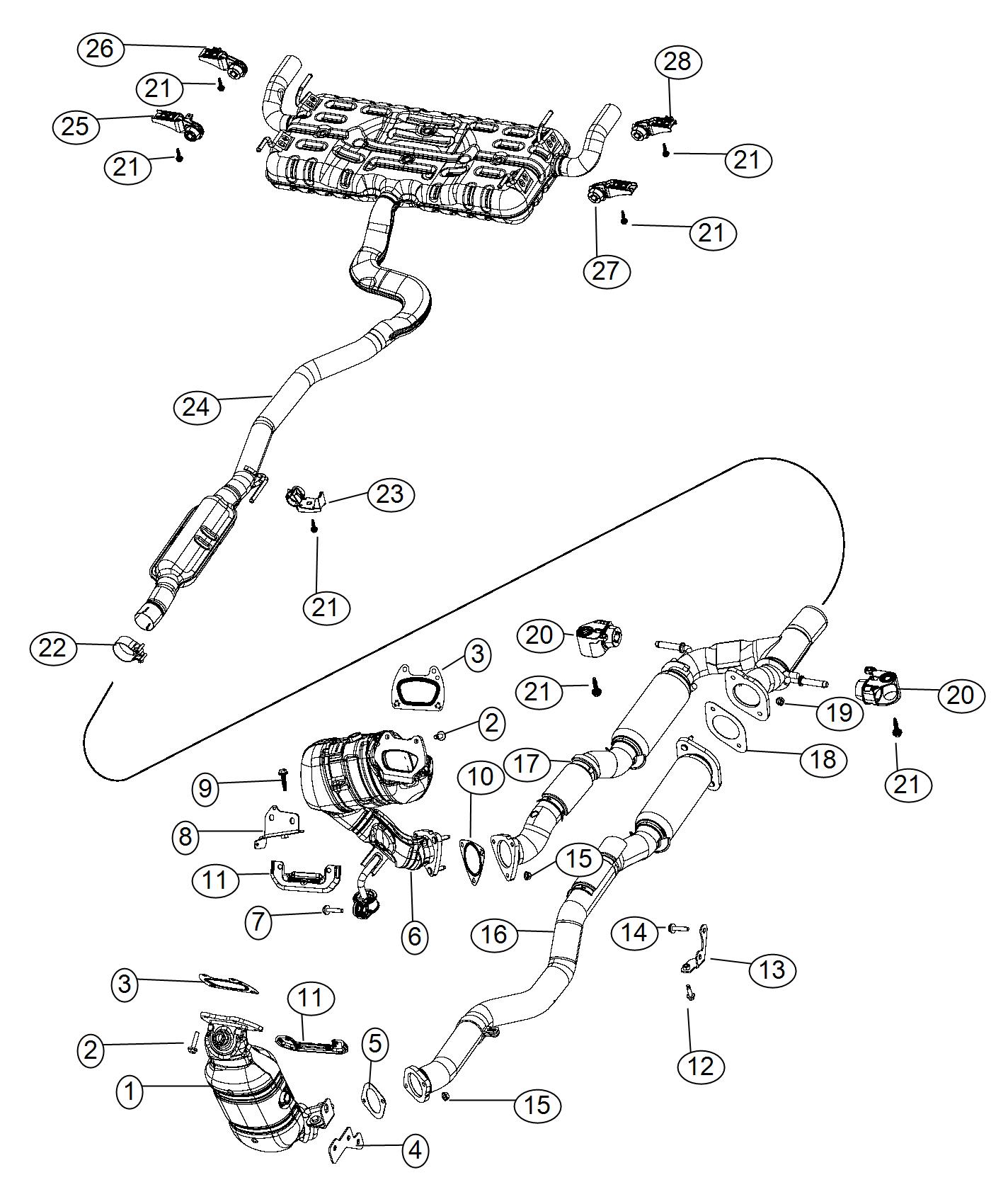 Diagram Exhaust System. for your 1999 Chrysler 300 M  