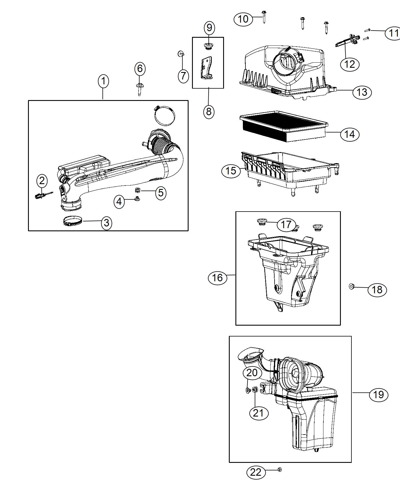 Diagram Air Cleaner. for your 2006 Chrysler Town & Country   