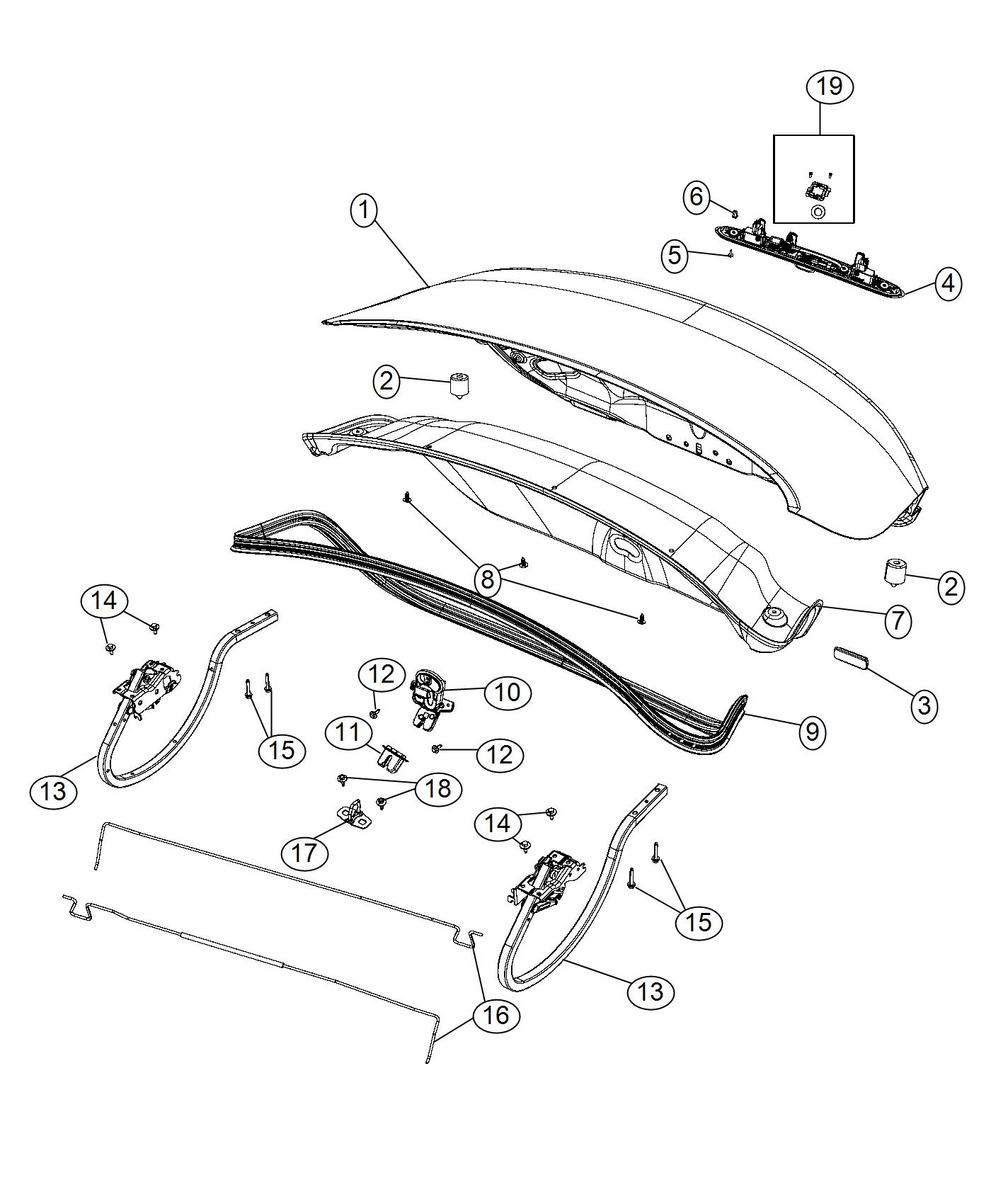 Diagram Deck Lid and Related Parts. for your Chrysler 300  M