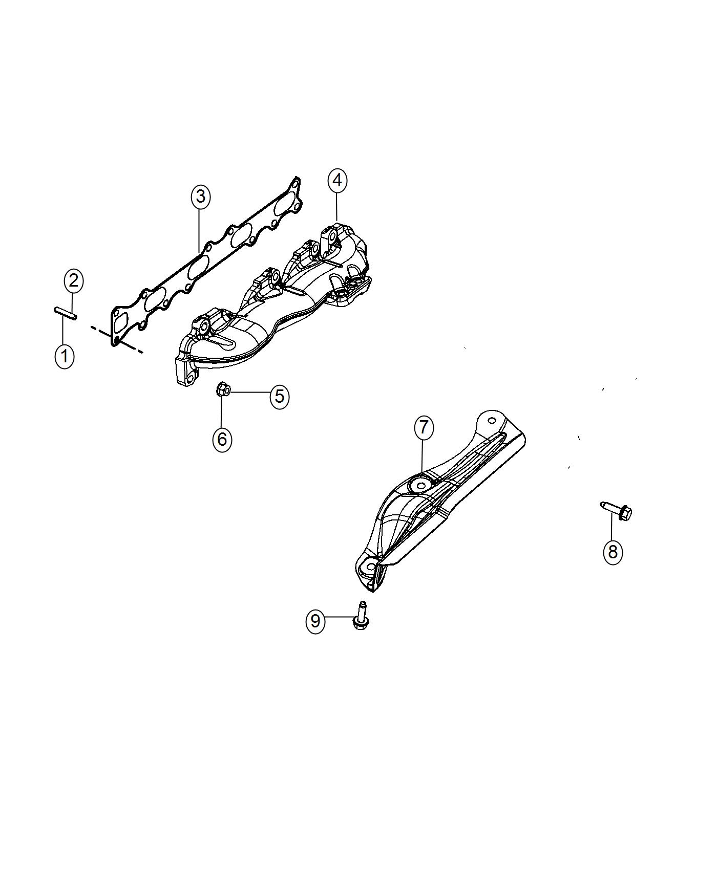 Diagram Exhaust Manifold 2.0L Diesel. for your 2023 Jeep Grand Cherokee LAREDO  