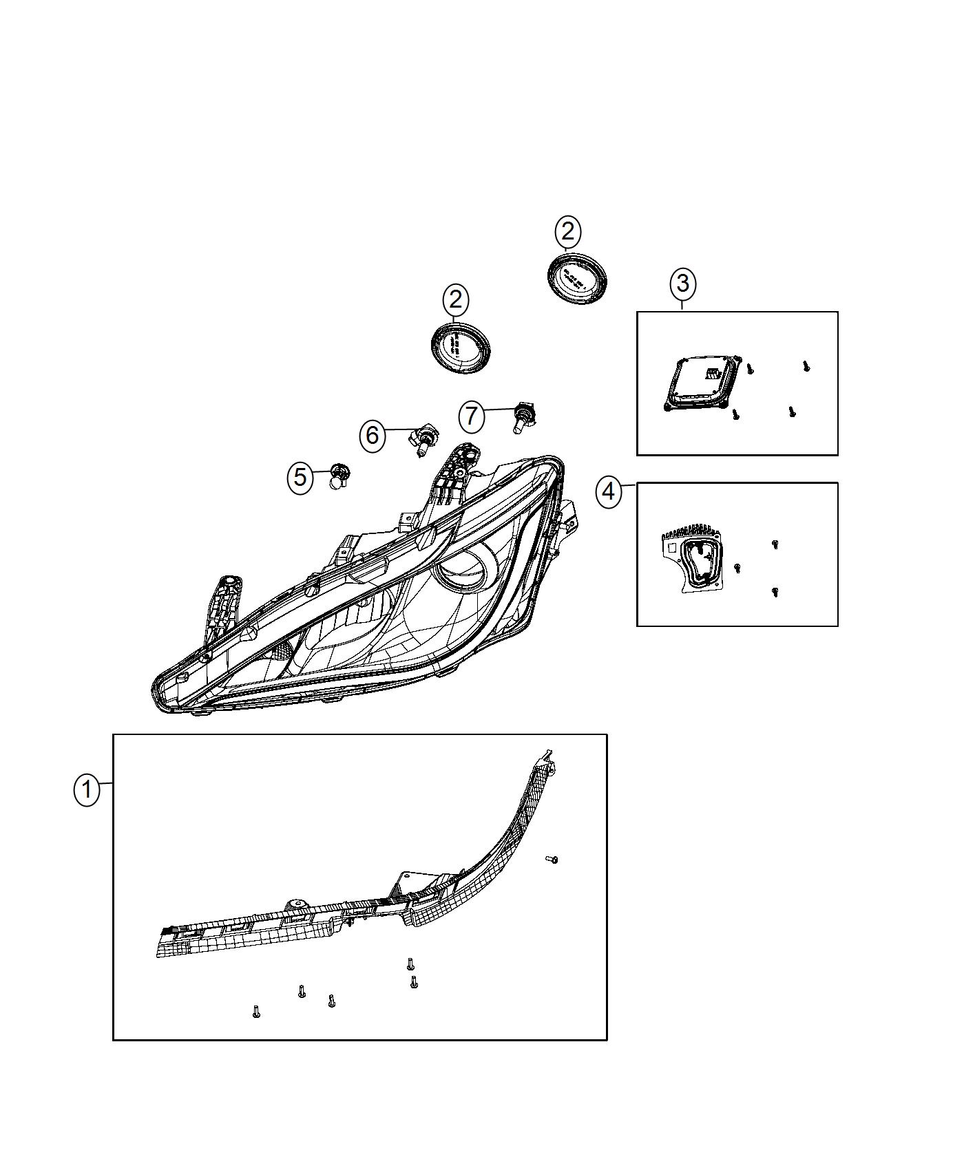 Diagram Parts, Headlamp Service. for your 2000 Chrysler 300  M 