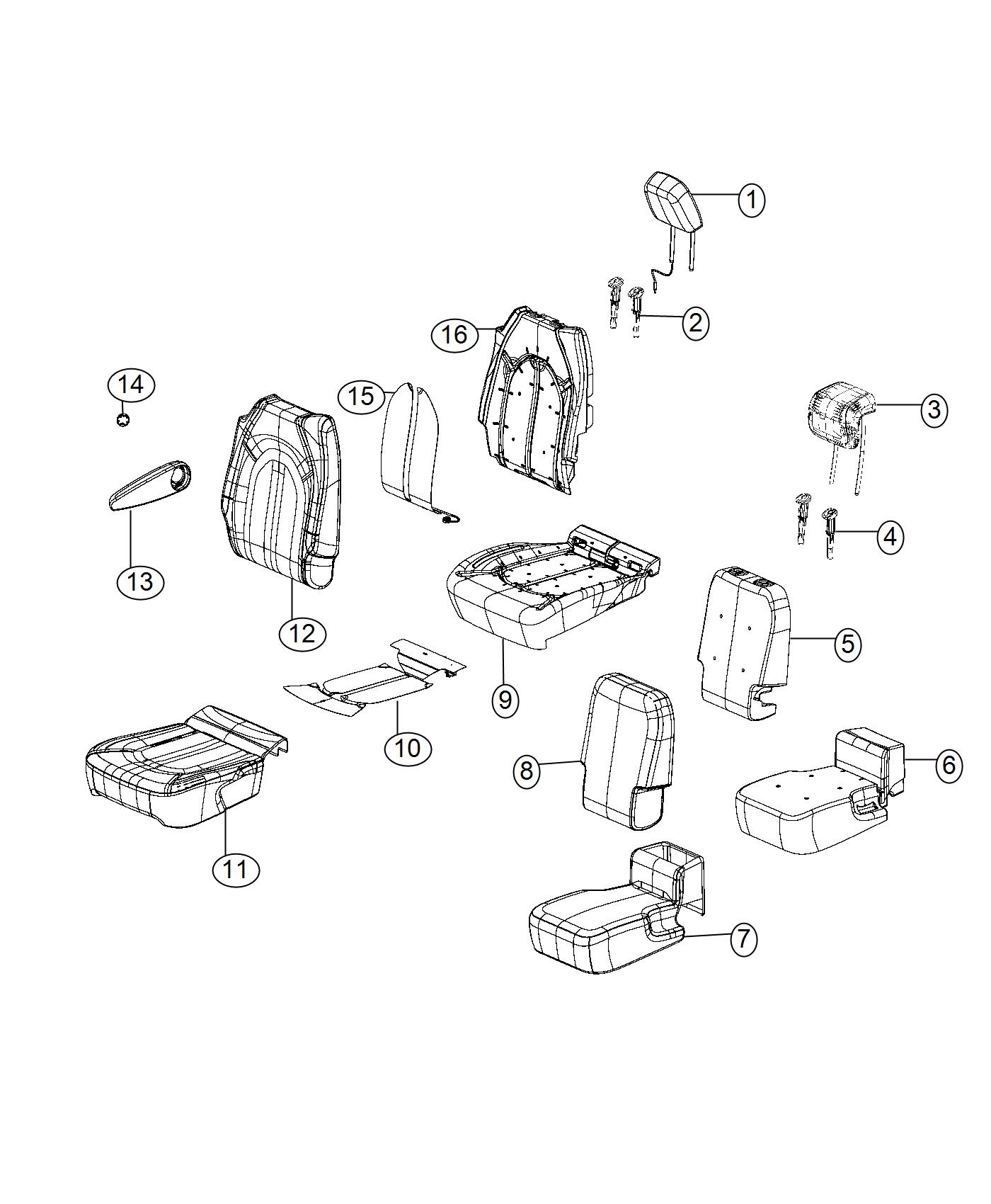 Diagram Rear Seat - Trim Code [H7]. for your 2017 Chrysler Pacifica   