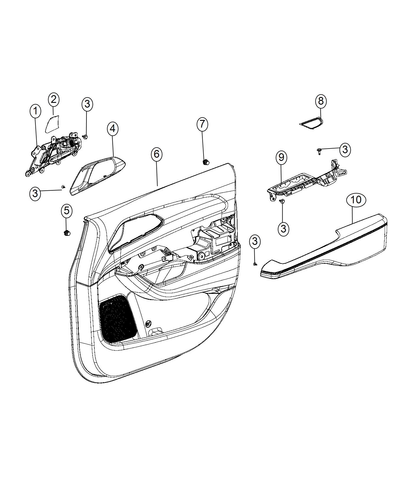 Diagram Front Door Trim Panels. for your Chrysler