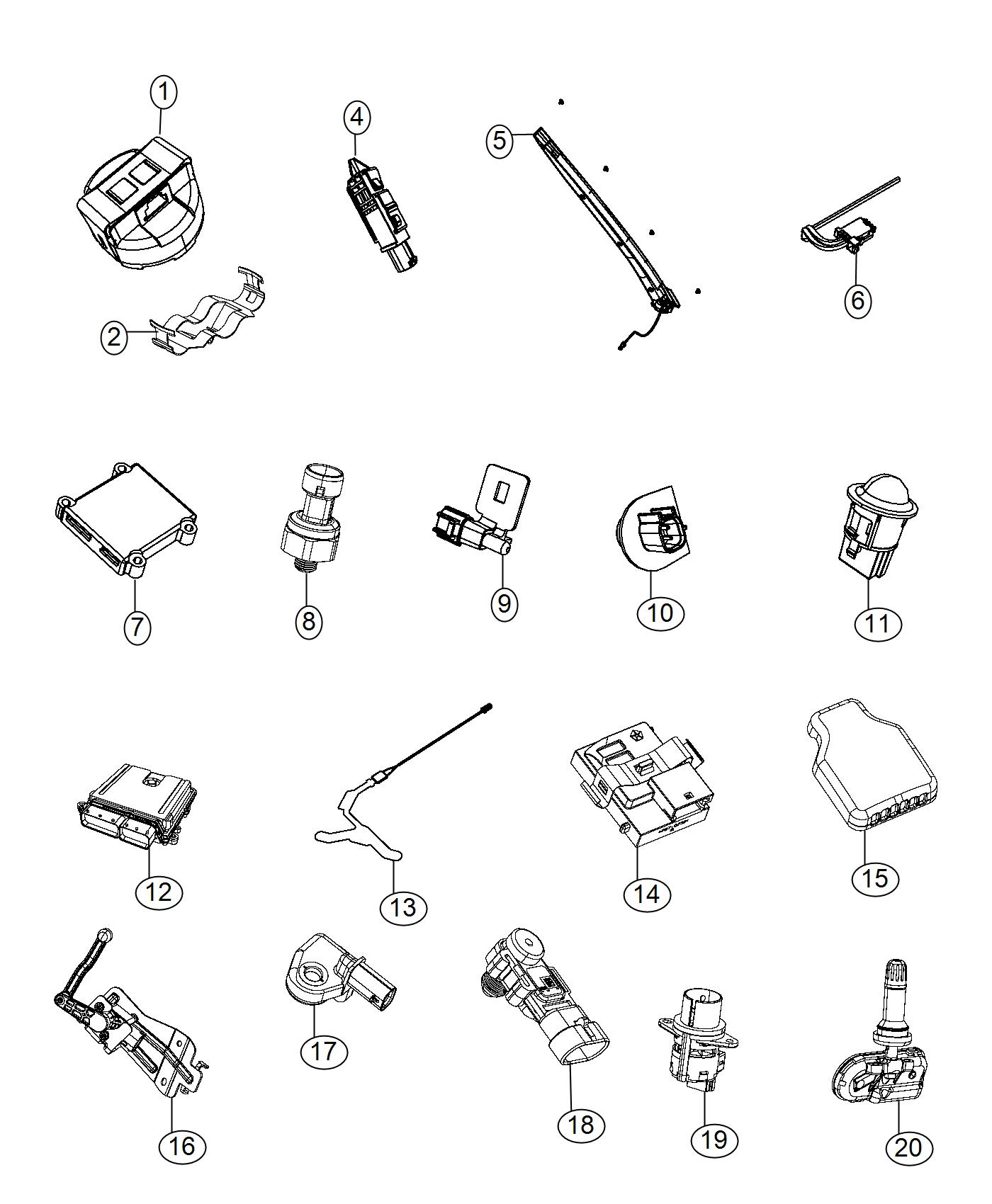 Diagram Sensors, Body. for your Jeep Cherokee  