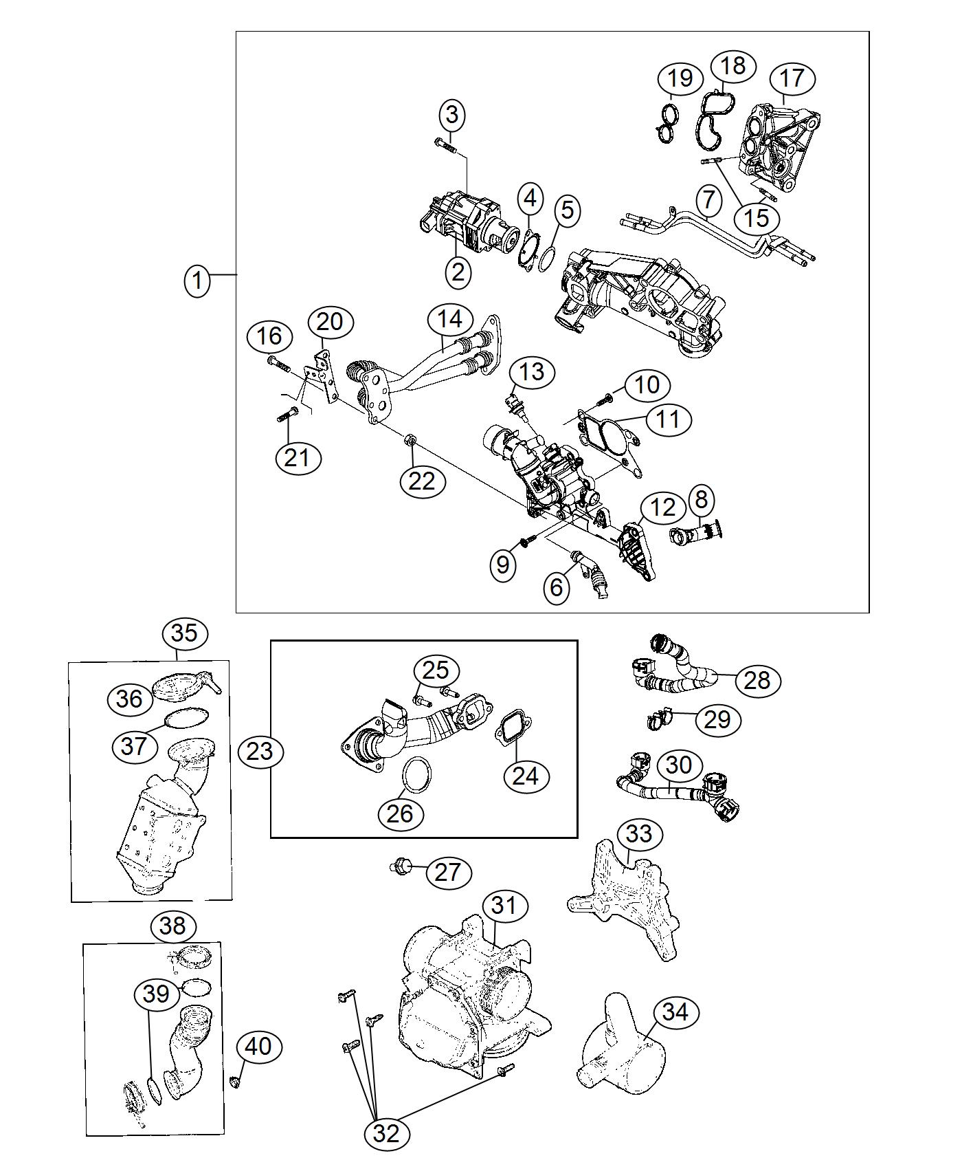 Diagram EGR Valve 2.2L Diesel [2.2L I4 Turbo Diesel Engine]. for your 2022 Jeep Renegade   